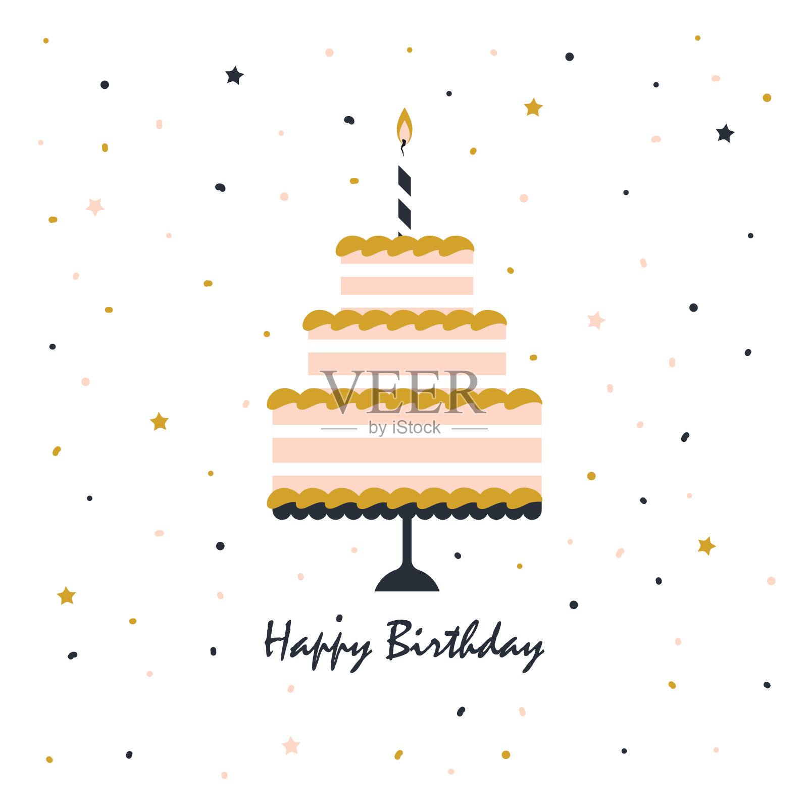 生日贺卡和蛋糕设计元素图片