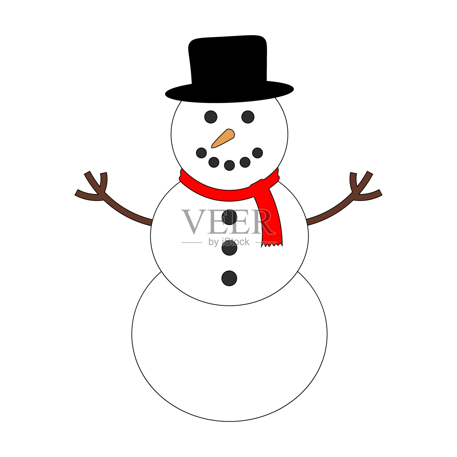 色彩斑斓的雪人图标设计元素图片