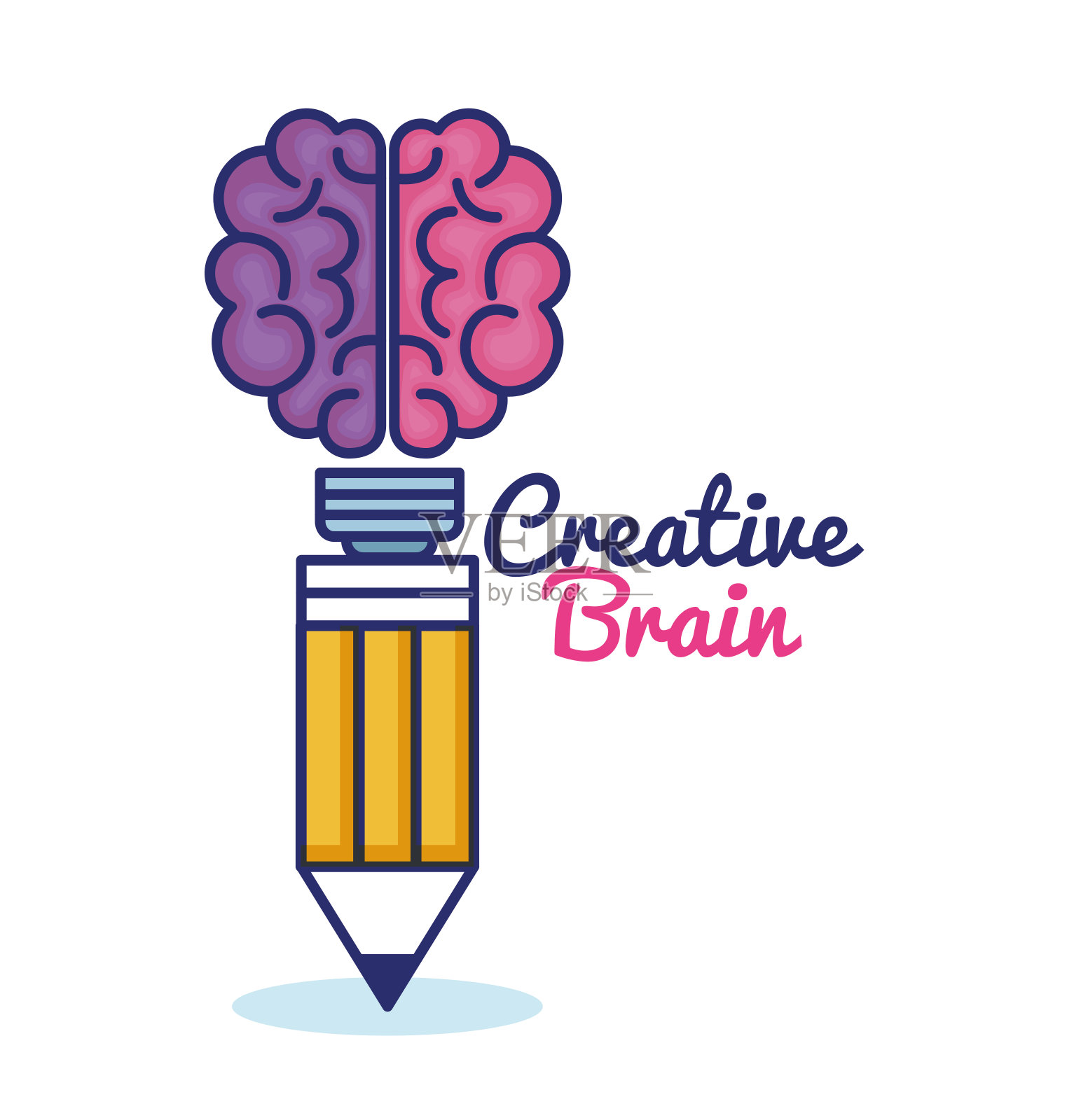 创意大脑概念图标插画图片素材