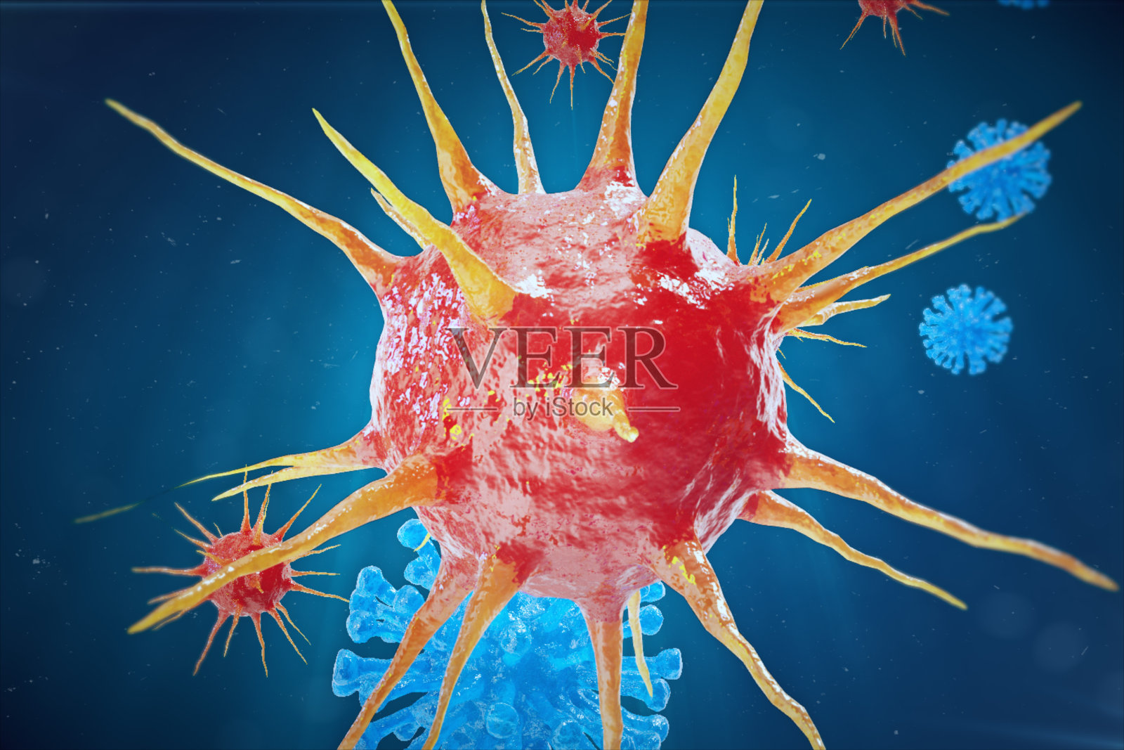 3d插图，肝炎，H1N1，艾滋病毒，流感，艾滋病病毒抽象背景。被感染生物体中的肝炎病毒照片摄影图片