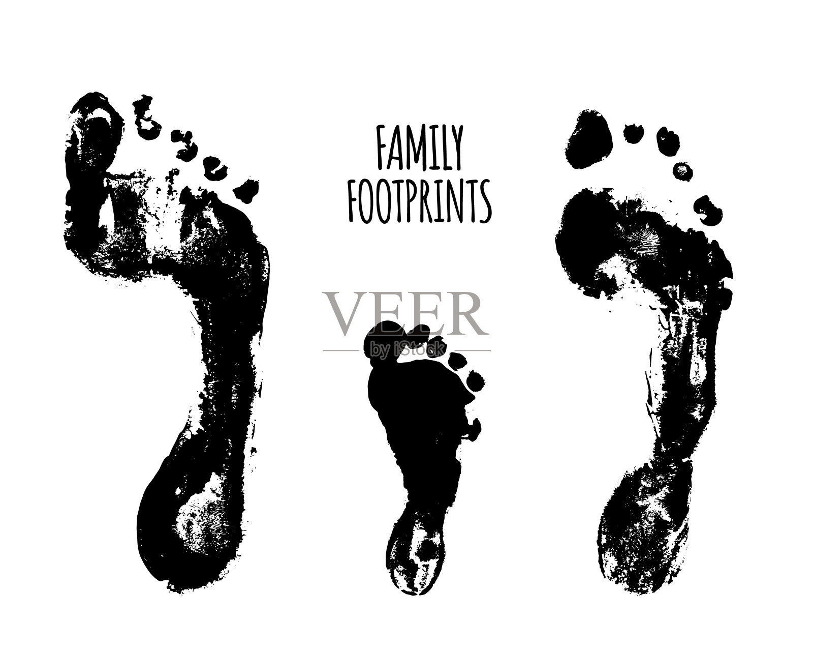 Familyfootprints矢量图插画图片素材