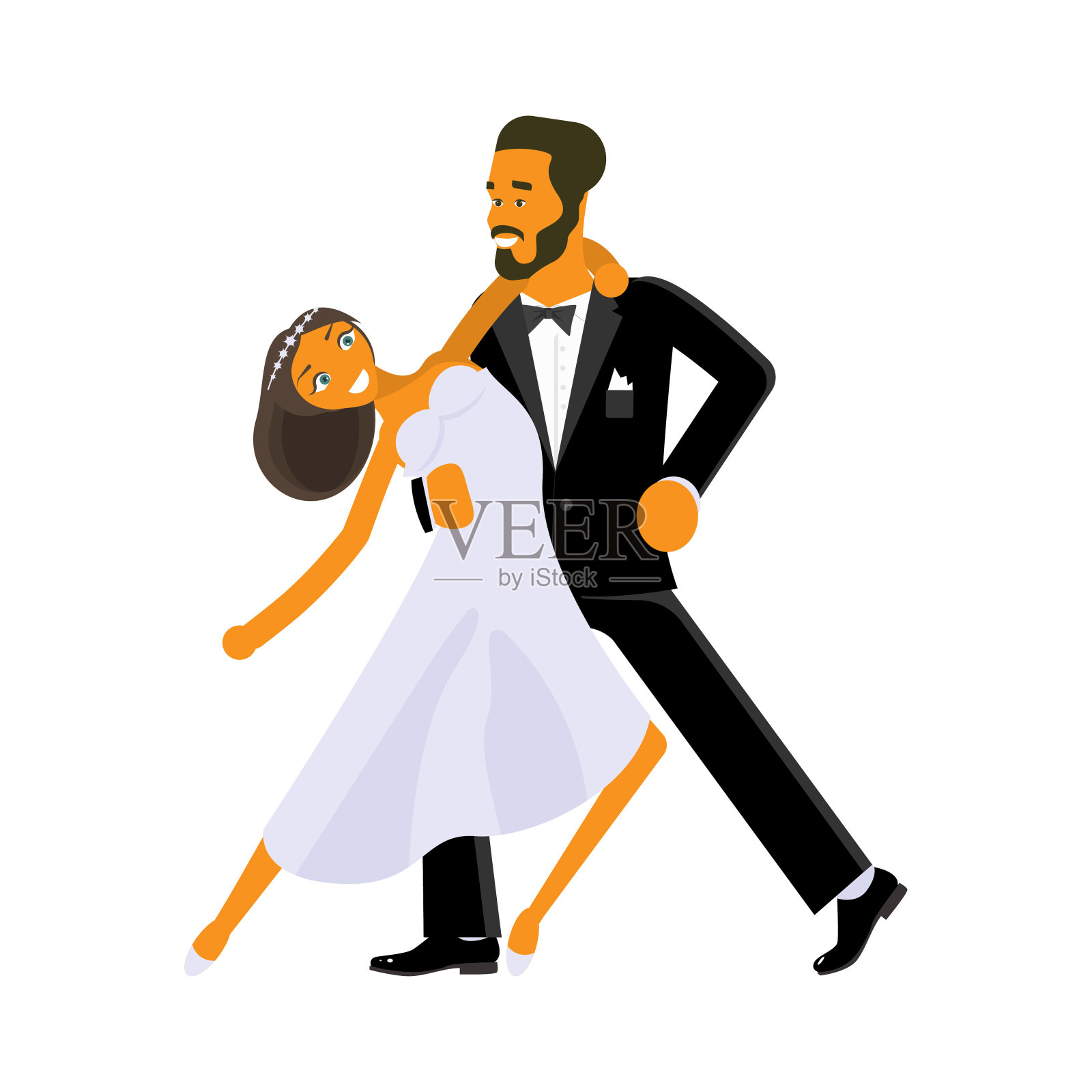 婚礼上舞蹈课插画图片素材