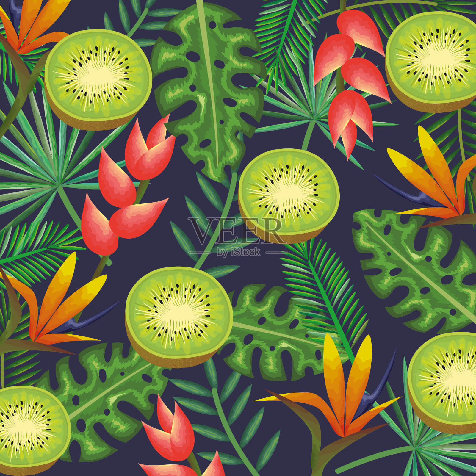 热带花园猕猴桃设计元素图片