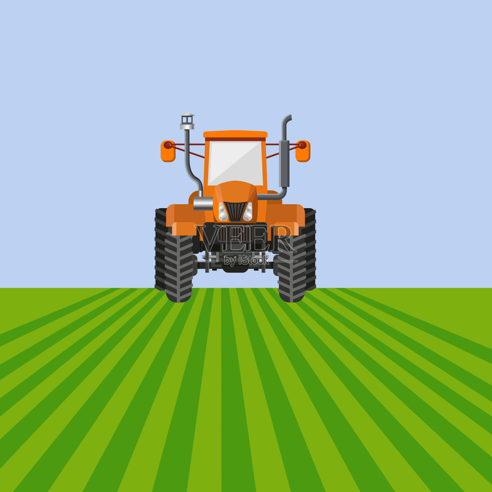 农场拖拉机向量插画图片素材
