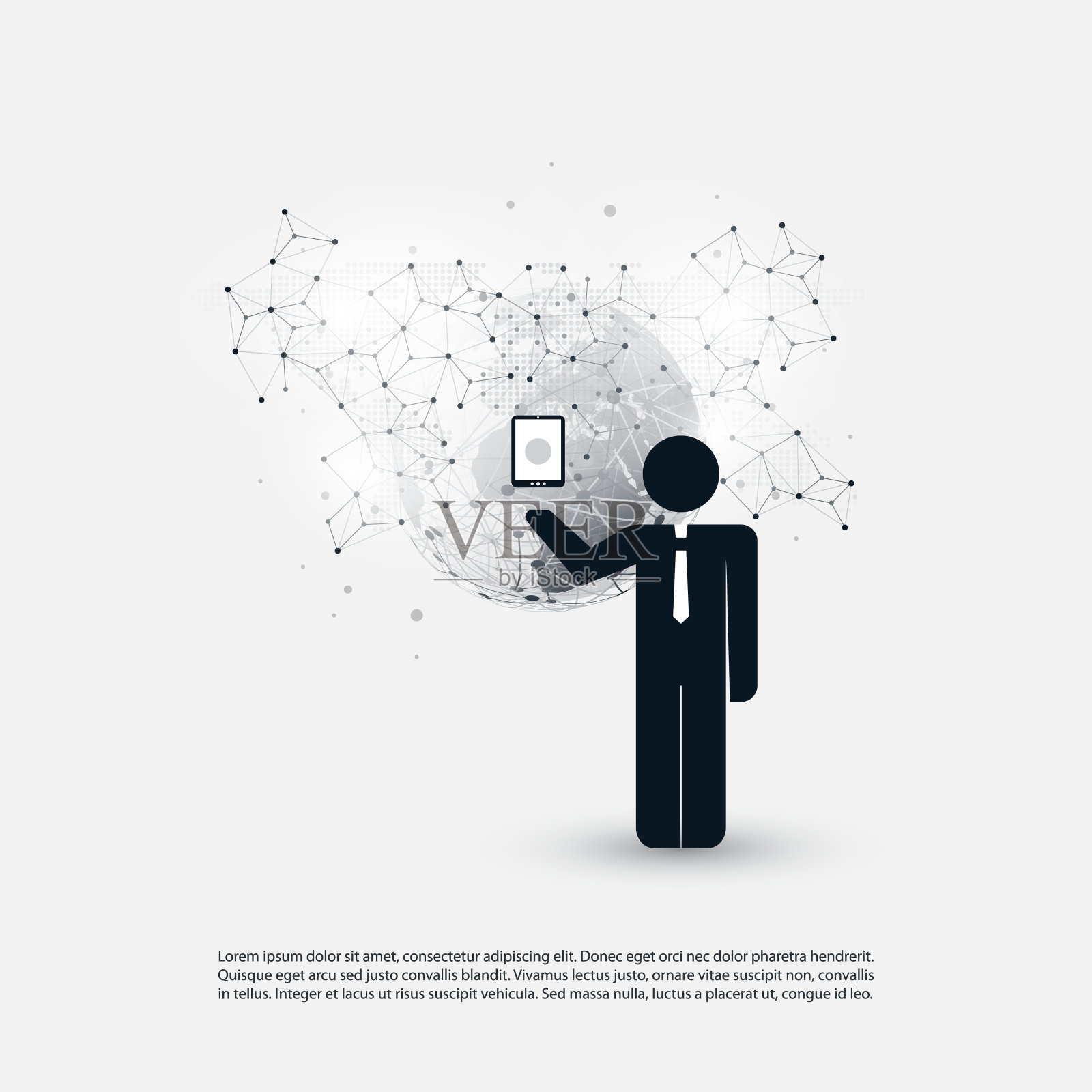 全球业务，网络连接概念插画图片素材