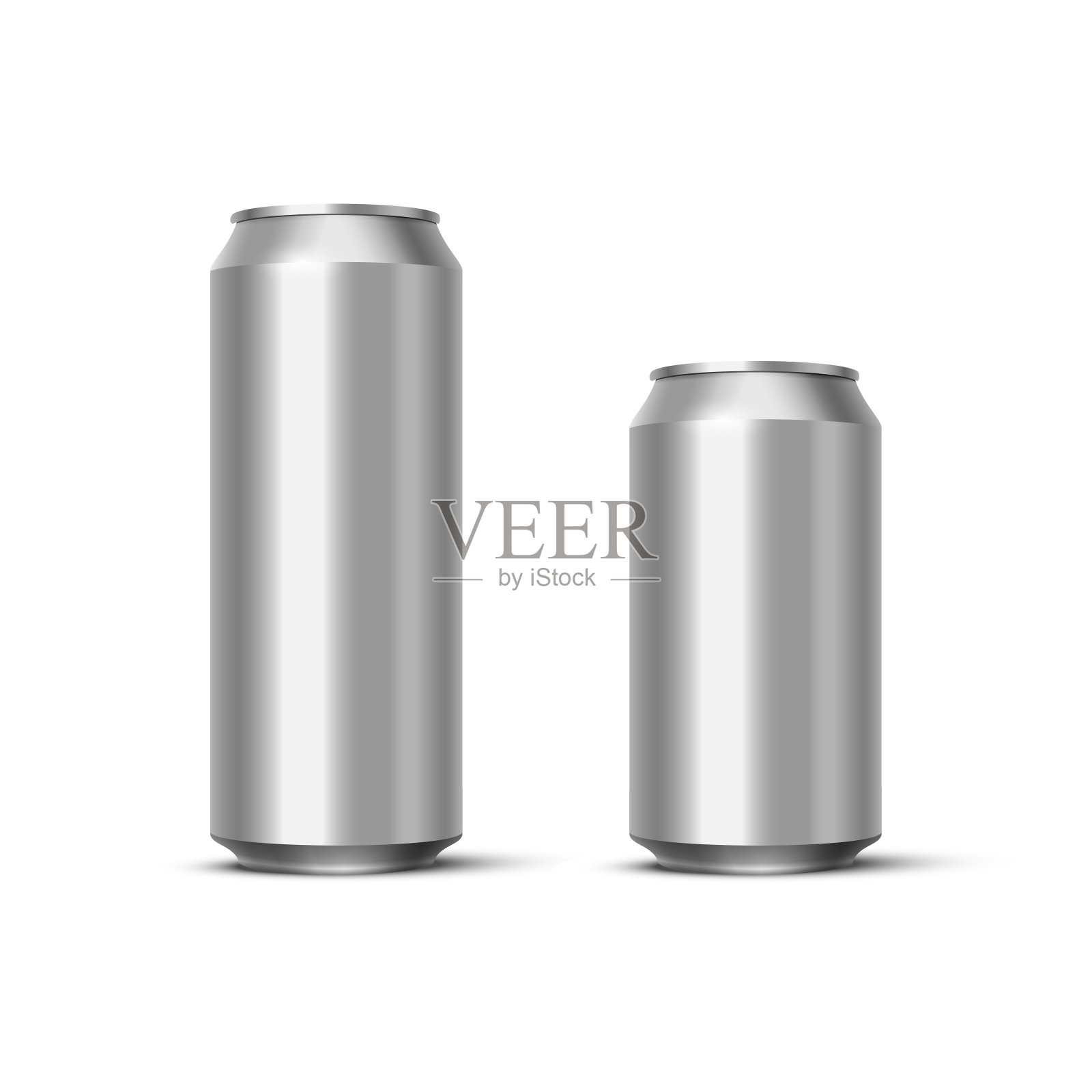 铝啤酒或汽水包装模型。矢量现实空白金属罐孤立在白色背景。设计元素图片