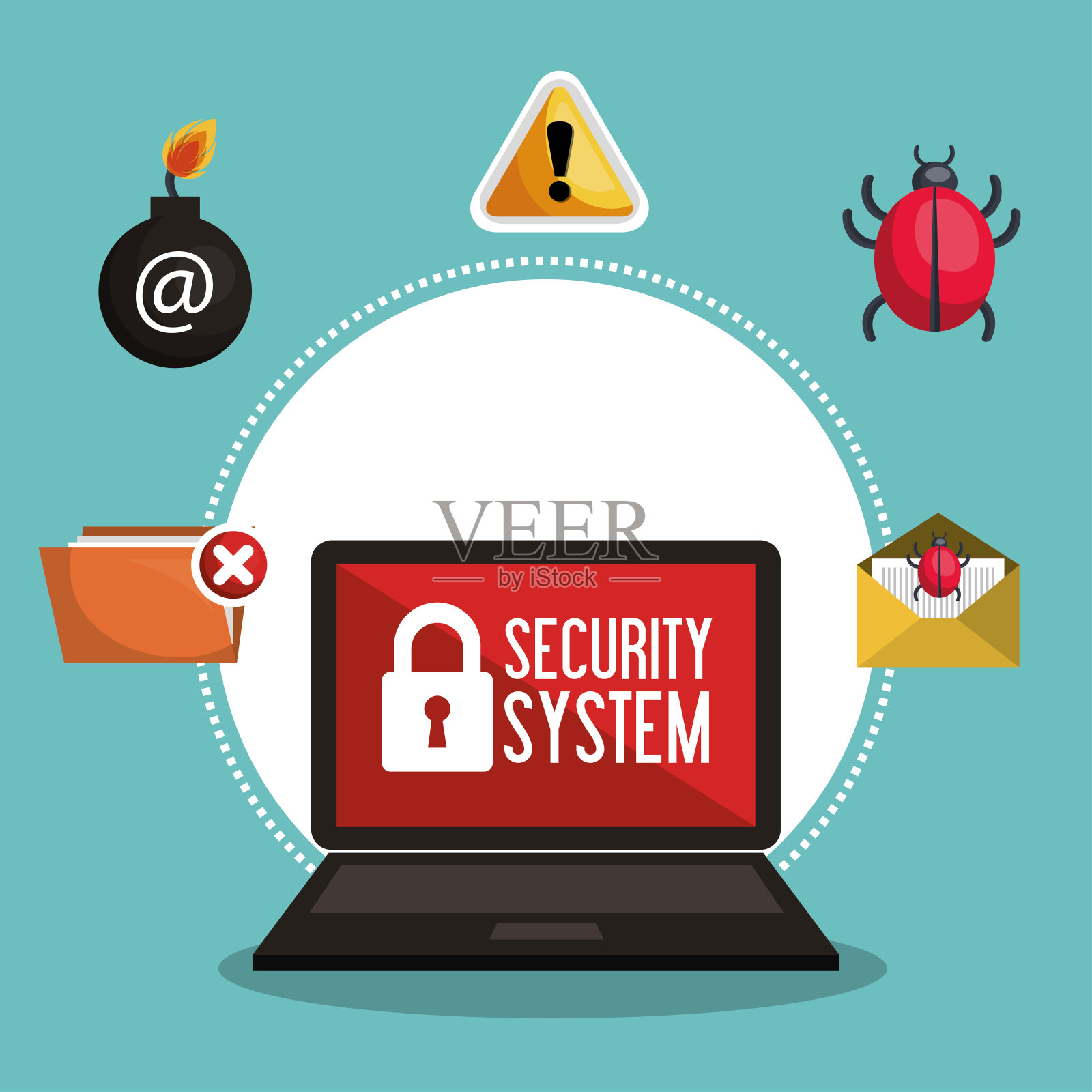 数据保护安全系统网络插画图片素材