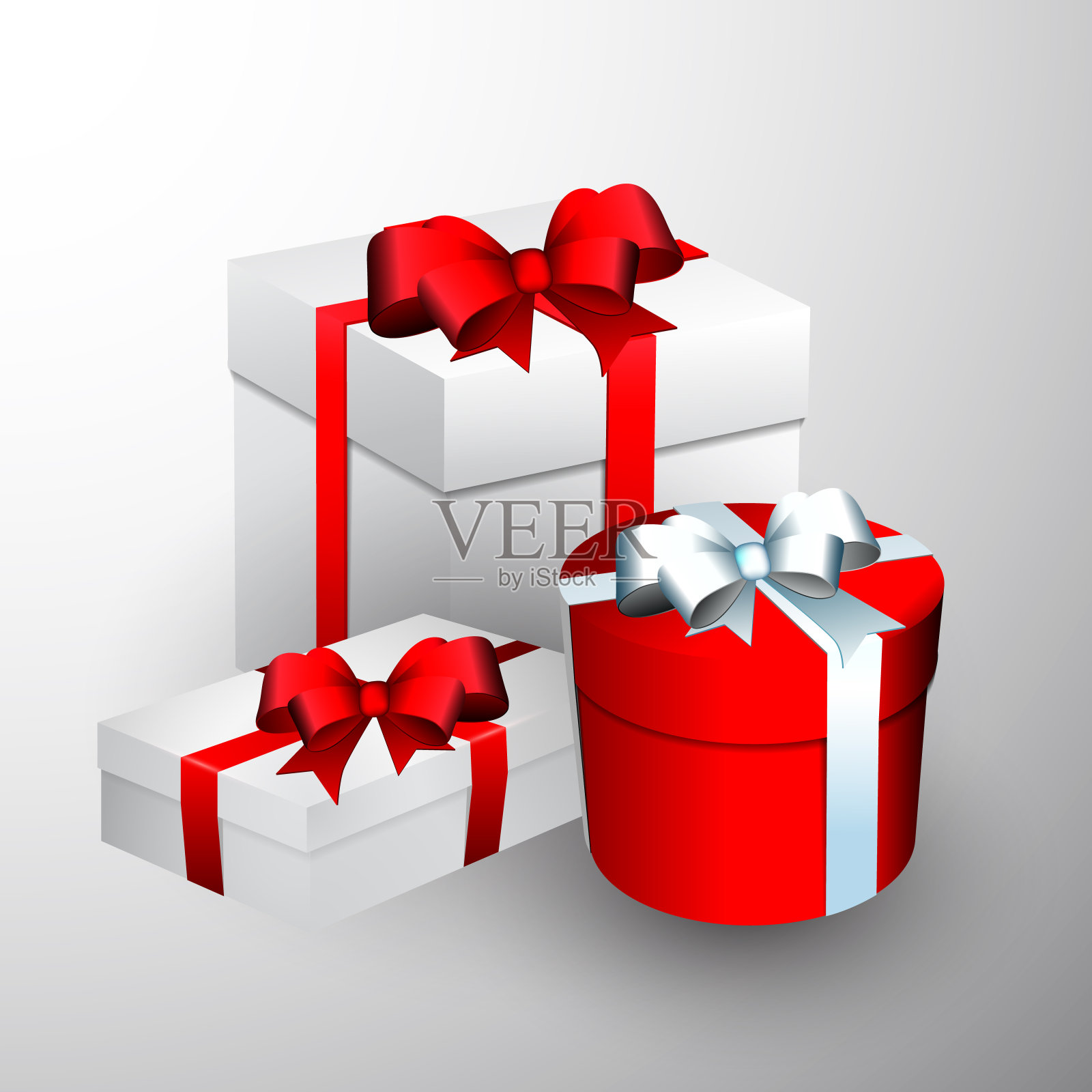 红色和白色的礼品盒向量插画图片素材