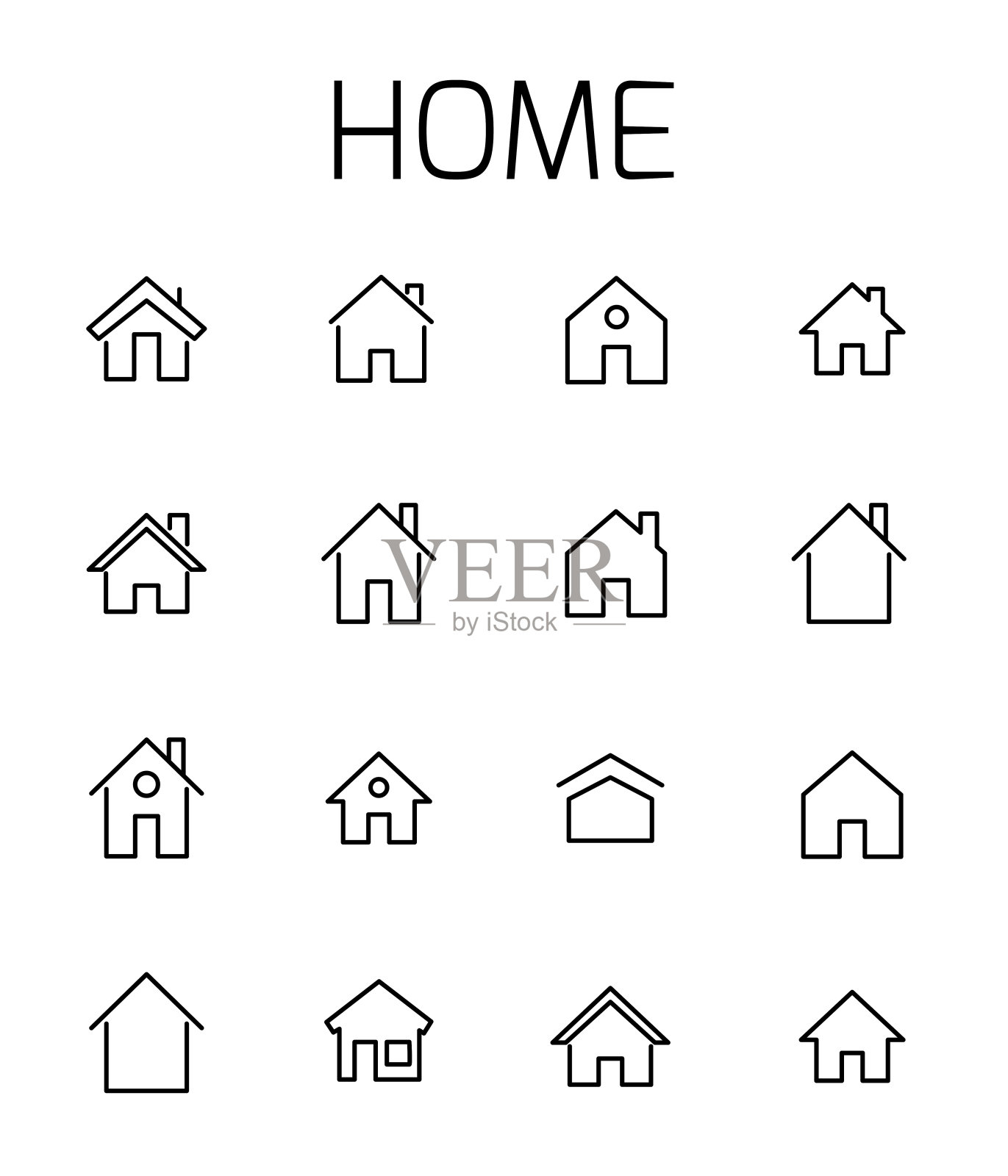 Home相关矢量图标集。图标素材