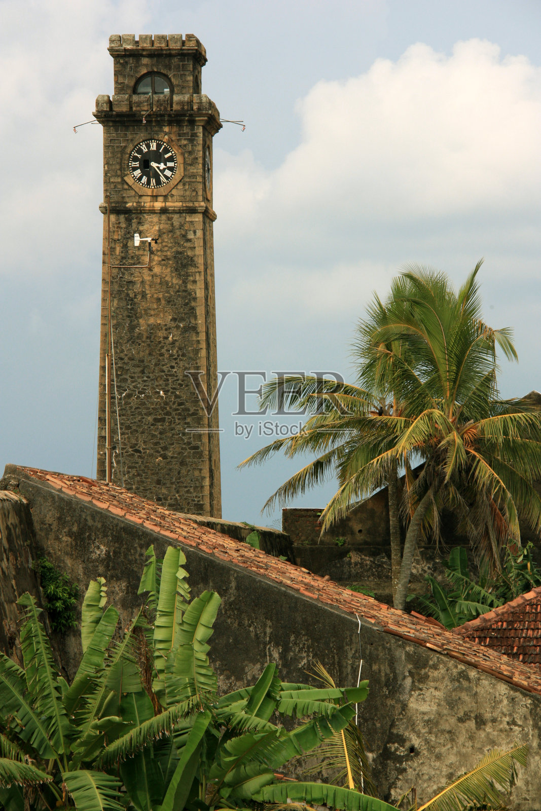 斯里兰卡加勒要塞的钟楼照片摄影图片