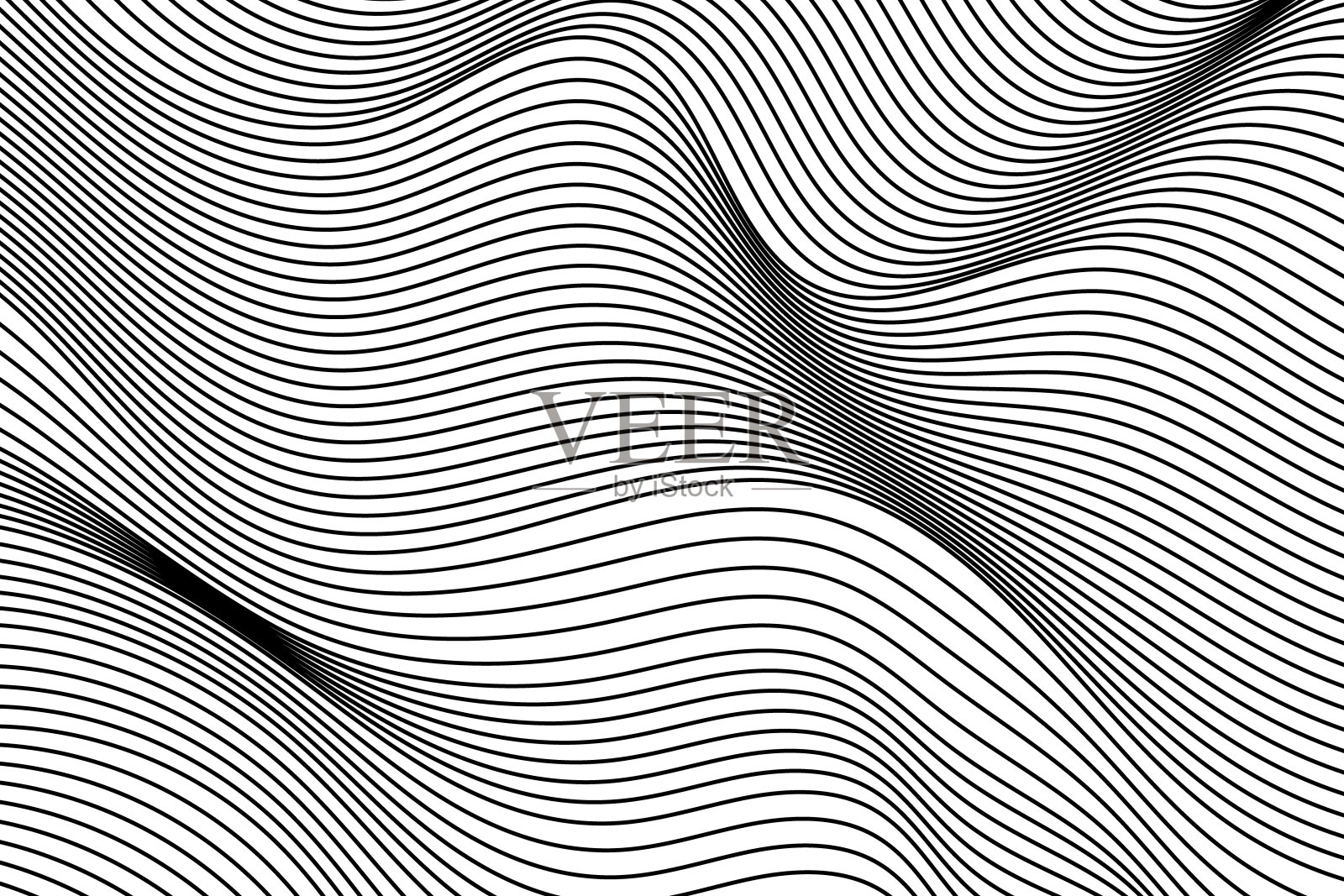 波浪线模式抽象背景。向量插画图片素材