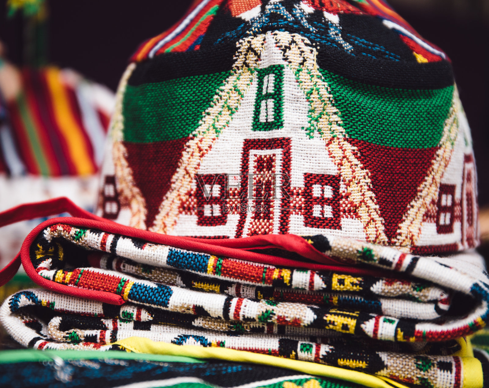 马德拉岛的传统帽子。照片摄影图片