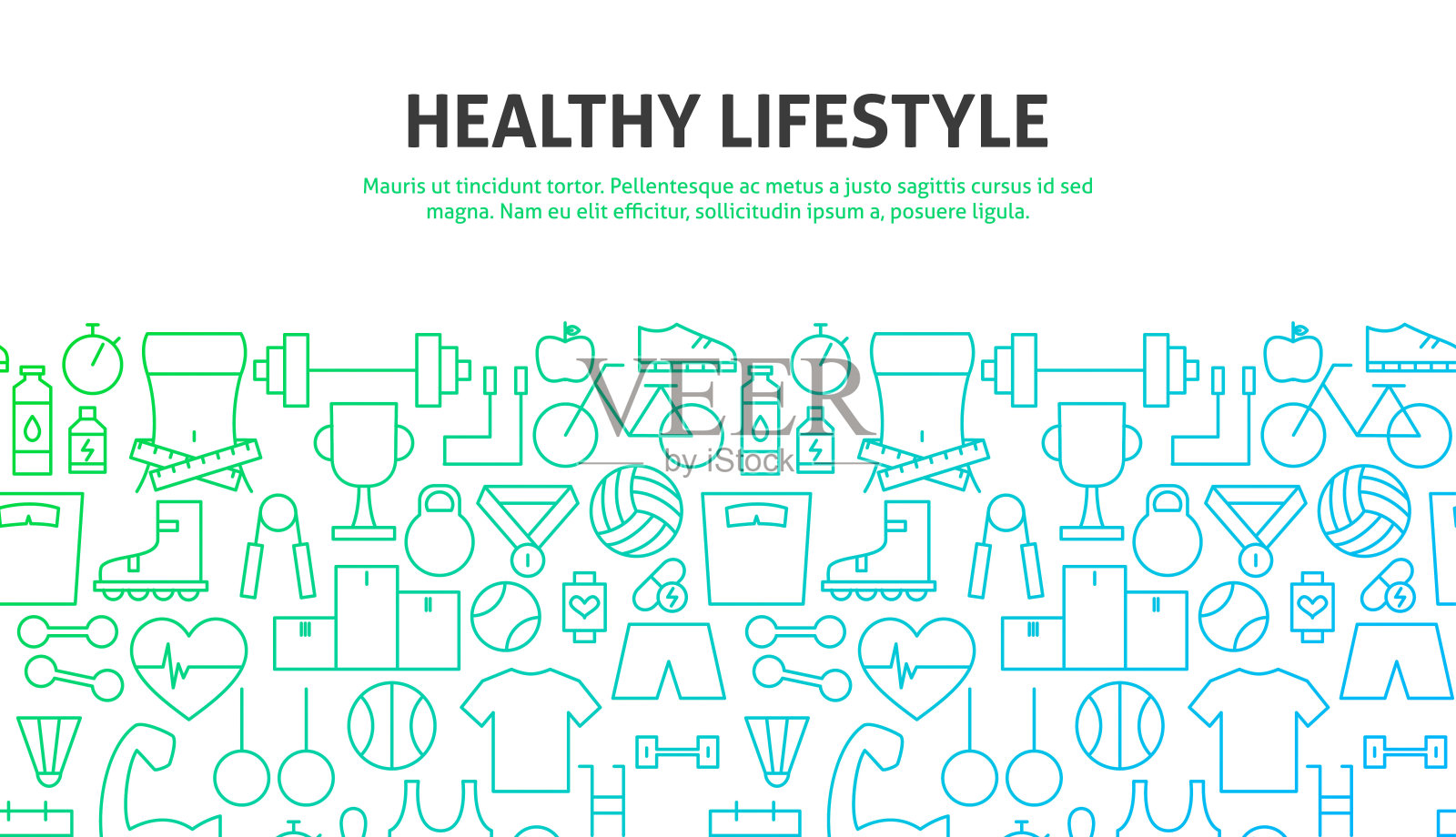 健康的生活方式的概念插画图片素材