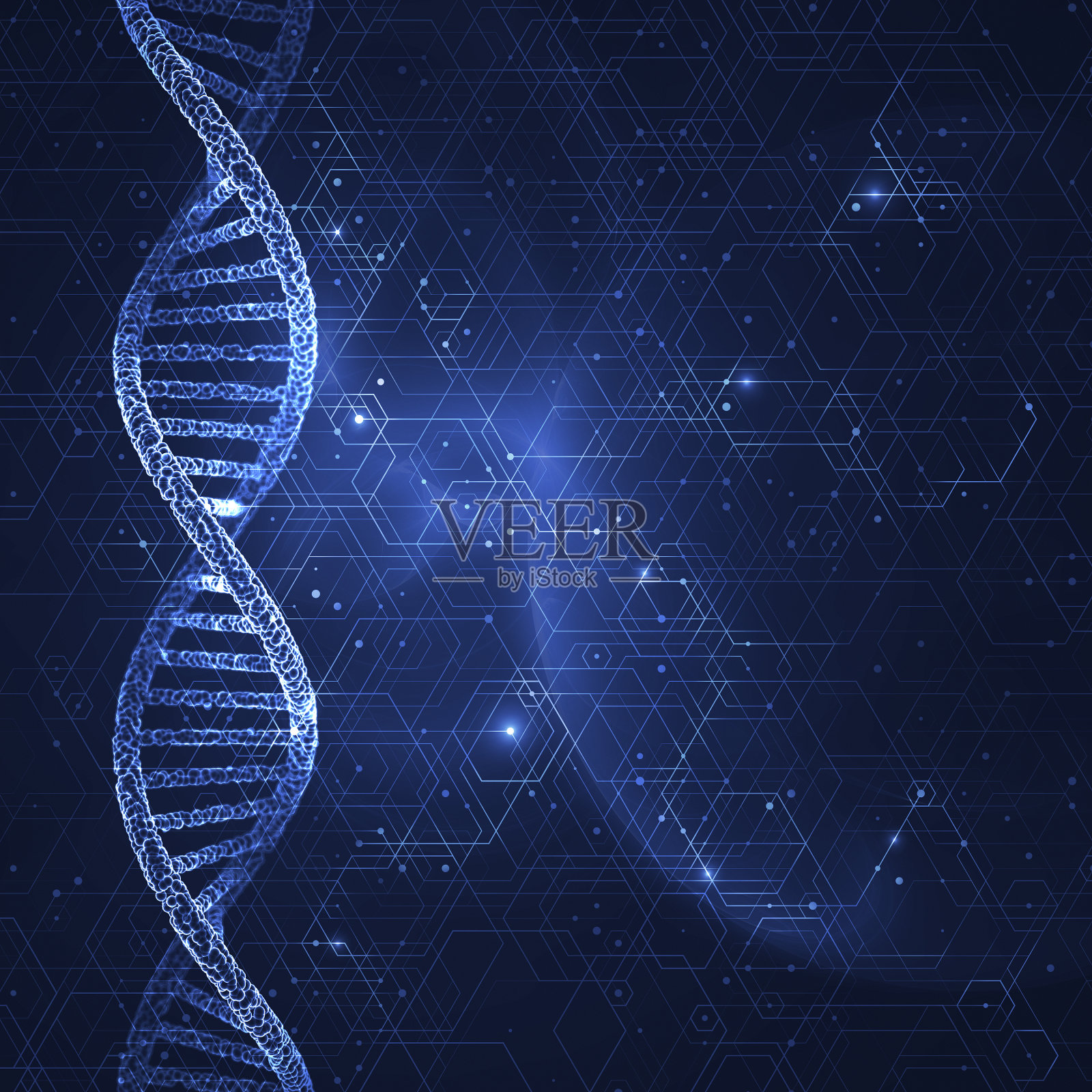 DNA的3d插图。照片摄影图片