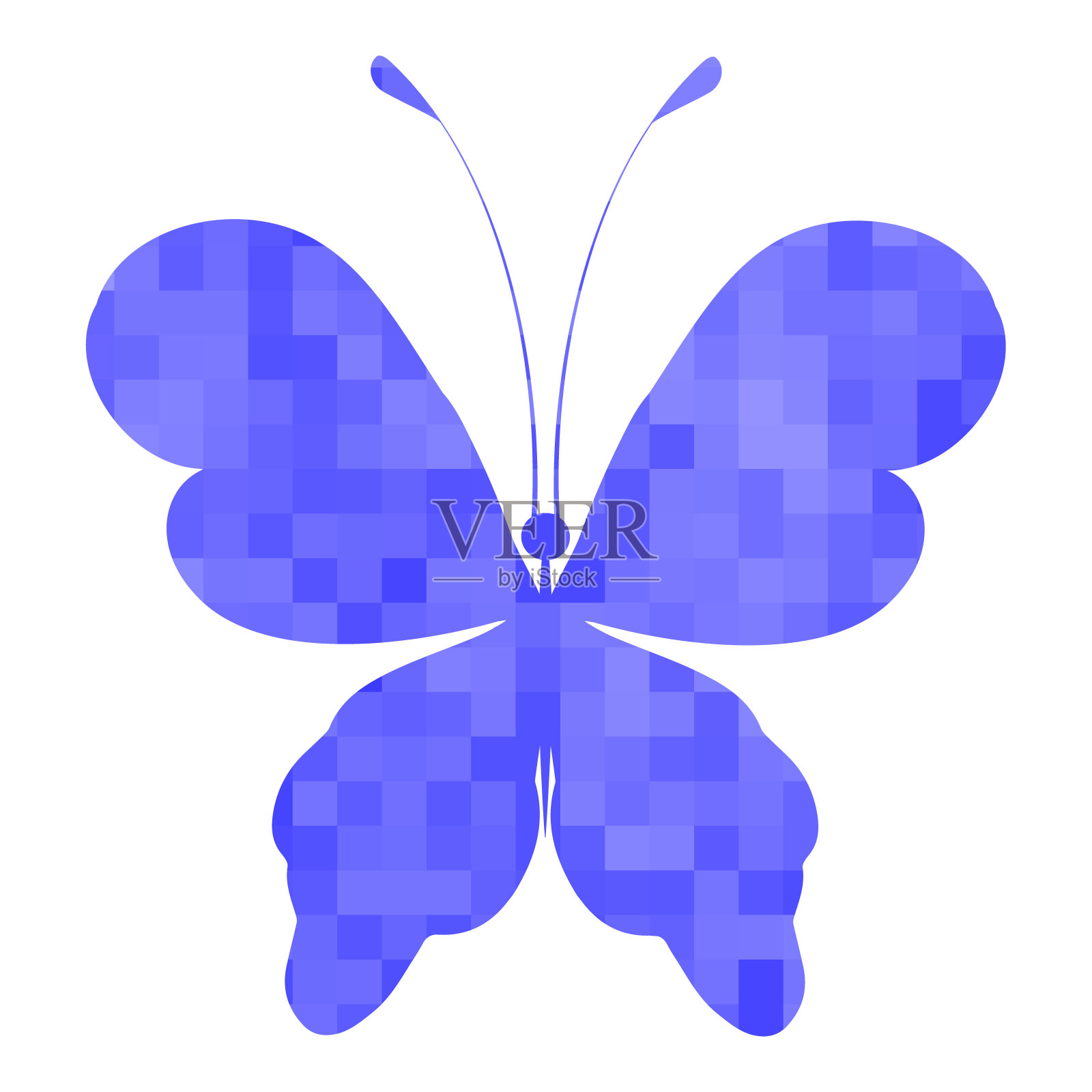 蓝色的蝴蝶设计元素图片