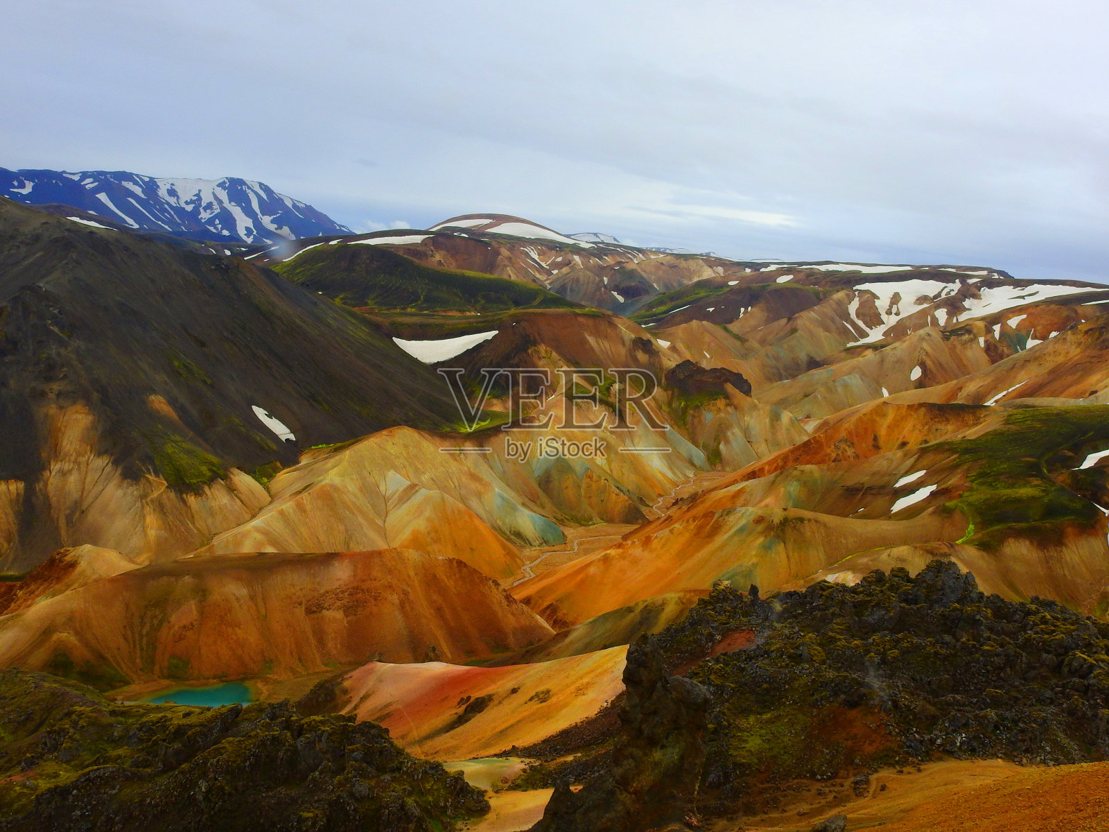 Landmannalaugar彩色山照片摄影图片