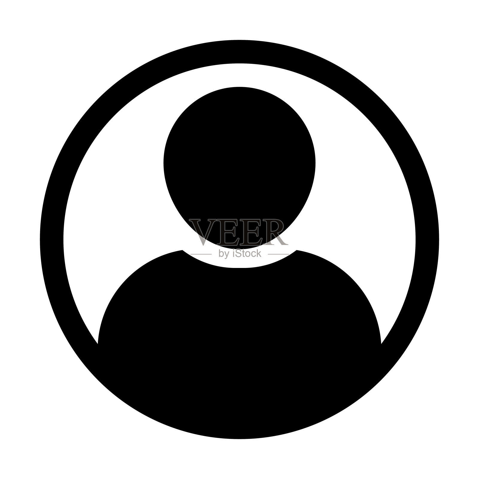 用户图标向量男性符号轮廓圆头像符号在平面颜色象形文字象形设计元素图片