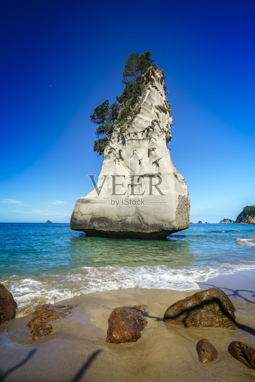 砂岩巨石，大教堂湾，科罗曼德尔半岛，新西兰照片摄影图片