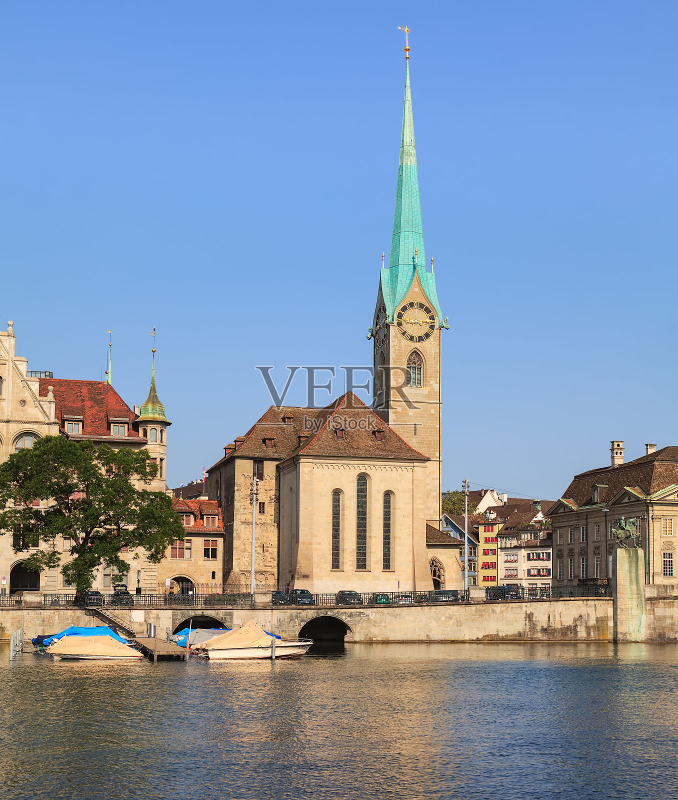 瑞士苏黎世的Fraumunster大教堂照片摄影图片