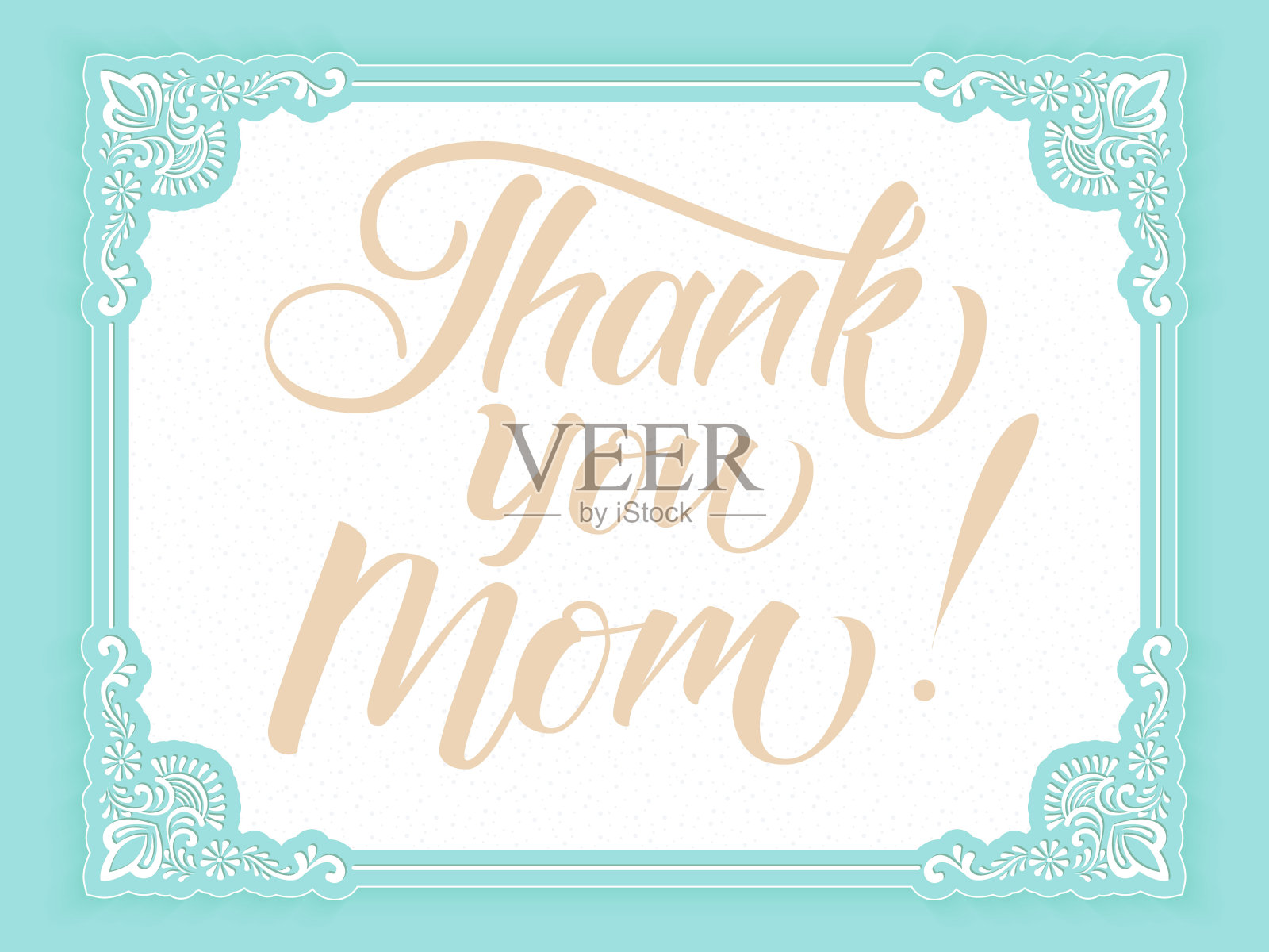 矢量卡与字母-谢谢你妈妈。优雅的现代手写书法与感谢母亲节的引用。向量墨水插图。用于卡片、请柬、印刷品等。插画图片素材