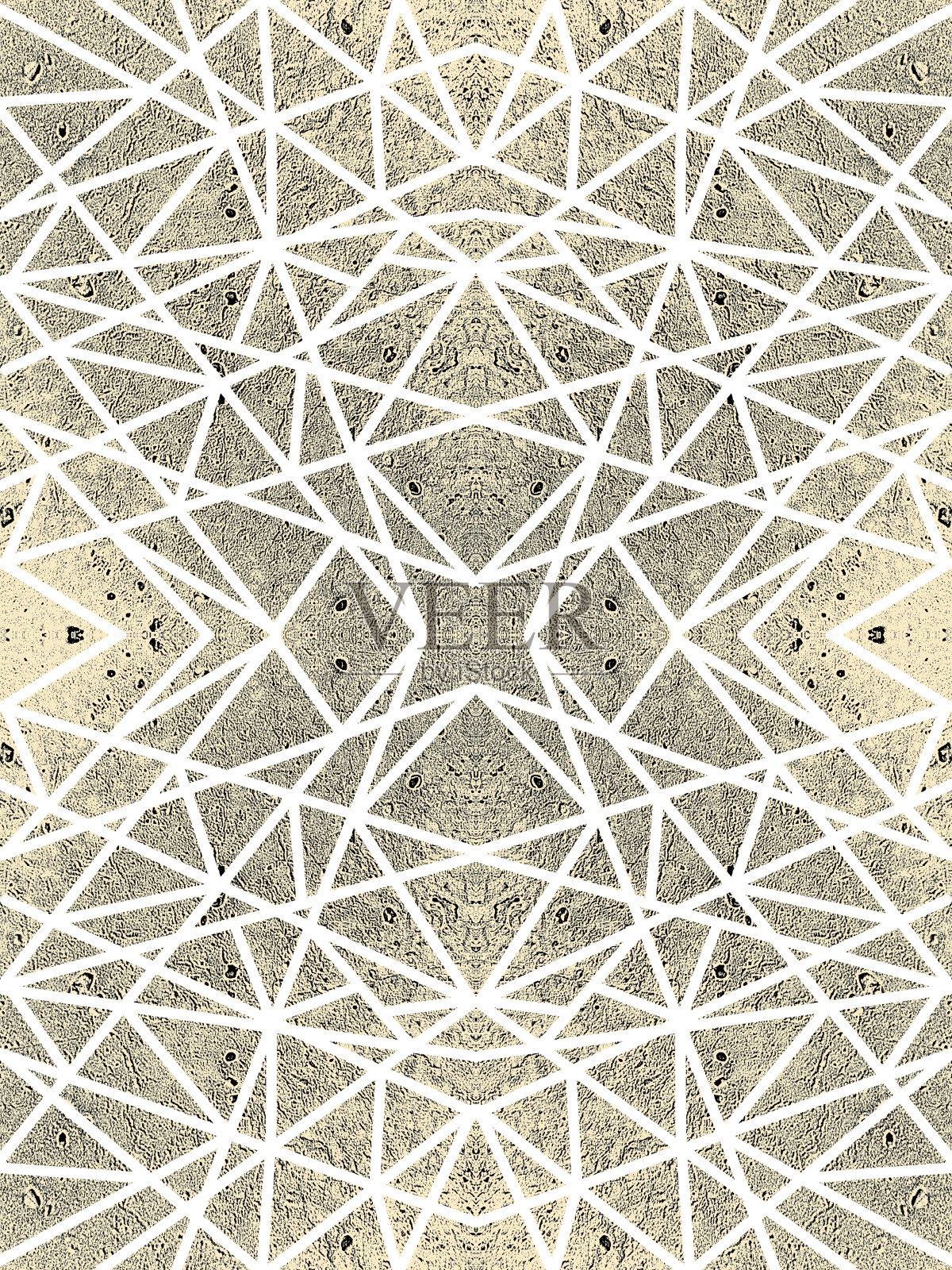 淡黄色底色，白色纵横线。抽象的几何图案。对称的蜘蛛网的效果。万花筒效果。用于现代技术设计的传单，壁纸，网站，纺织品，包装纸插画图片素材