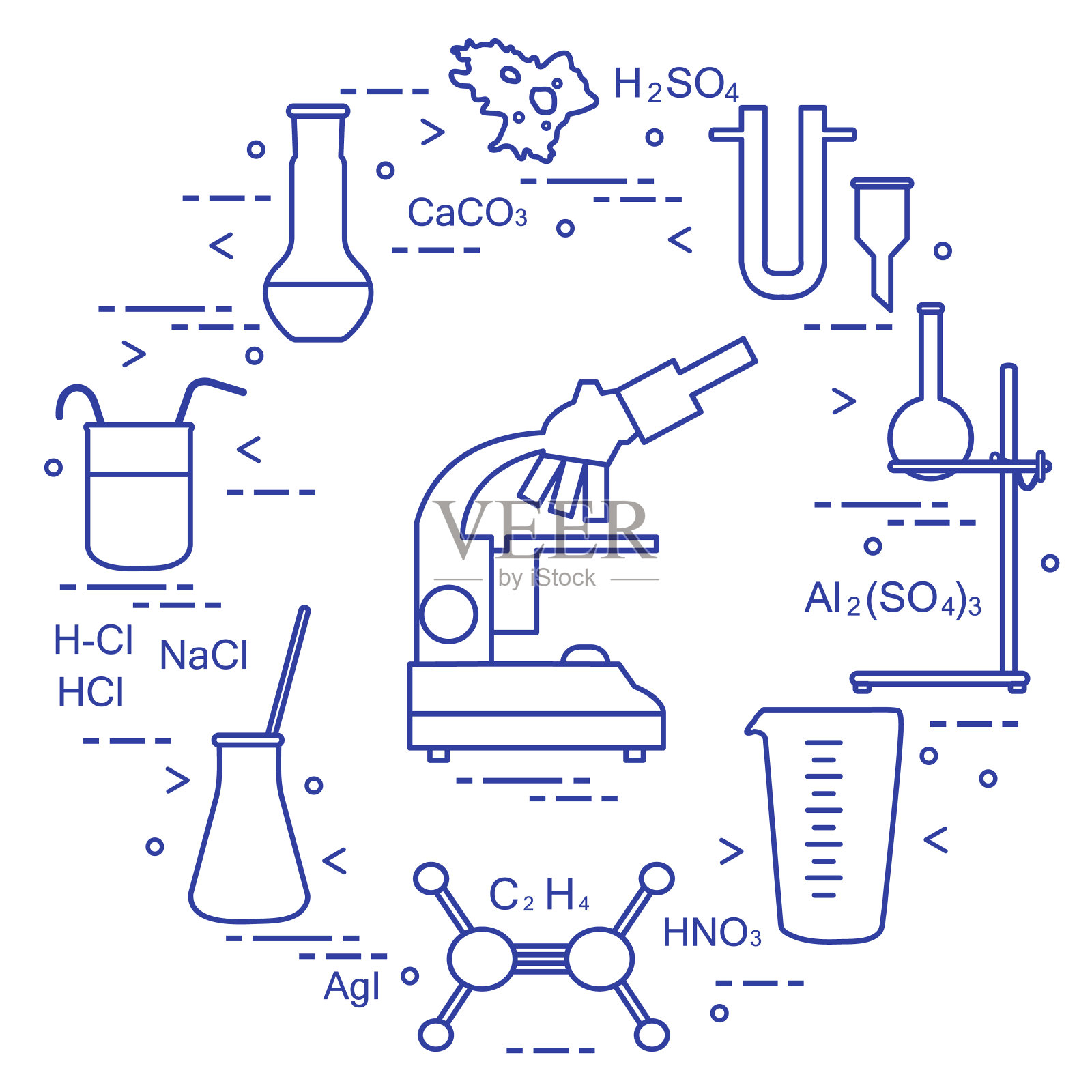 化学科学、教育要素。插画图片素材