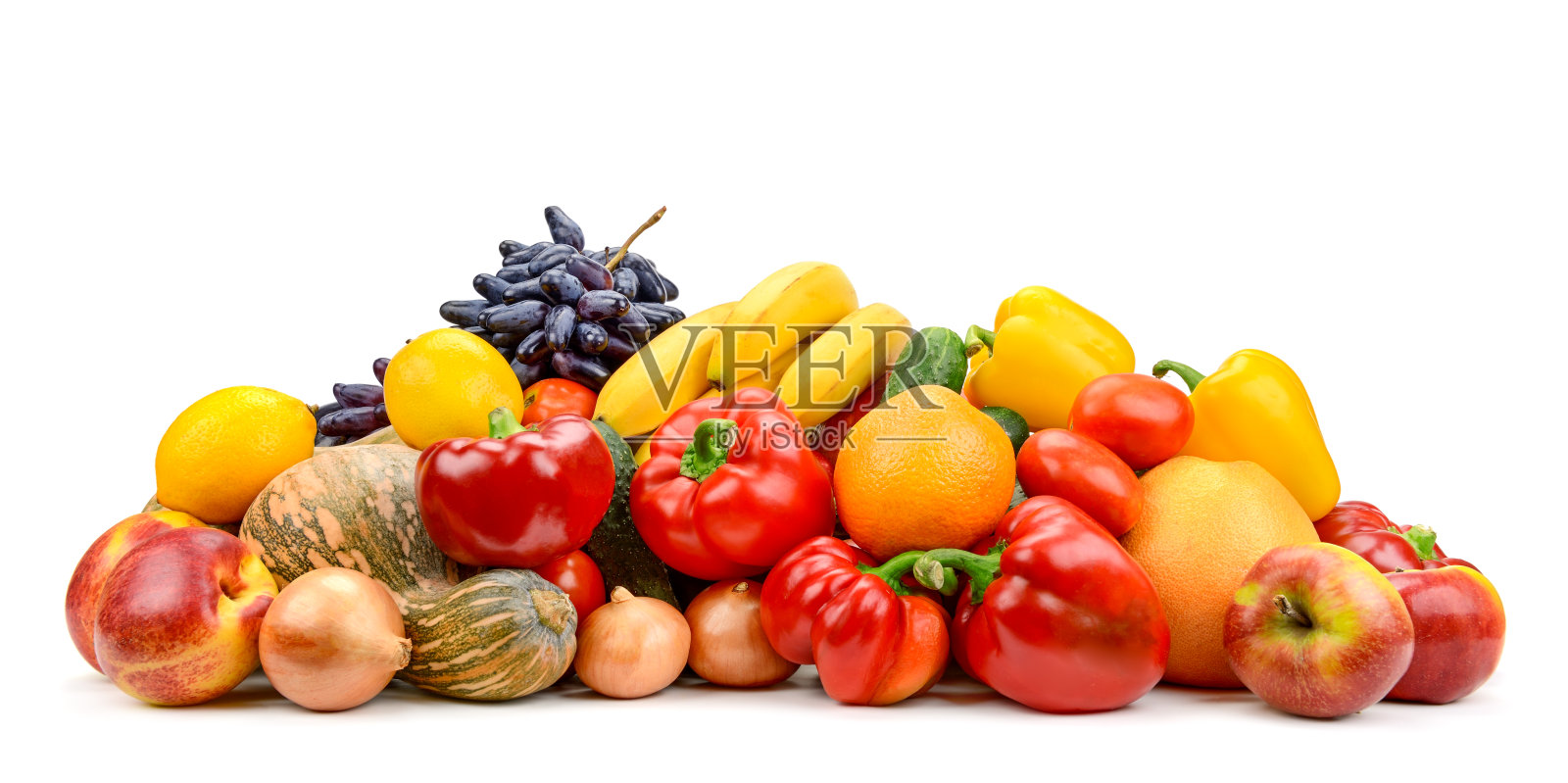 大堆水果，蔬菜，浆果照片摄影图片