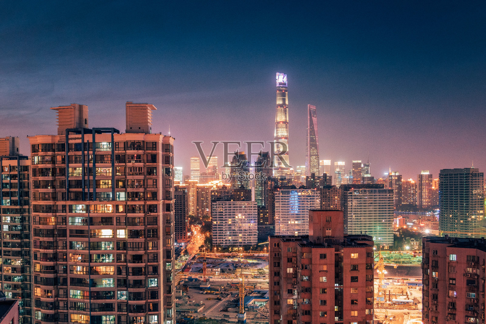 上海的天际线和城市景观照片摄影图片