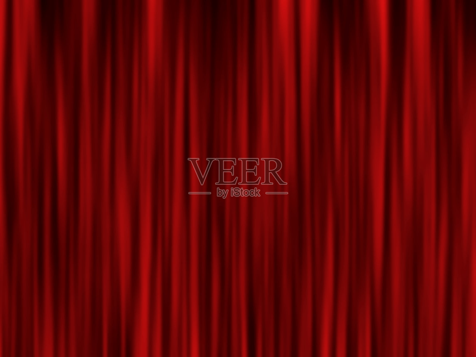 现代红色窗帘背景。舞台屏幕。红幕戏场舞台。抽象的舞台幕布。插画图片素材