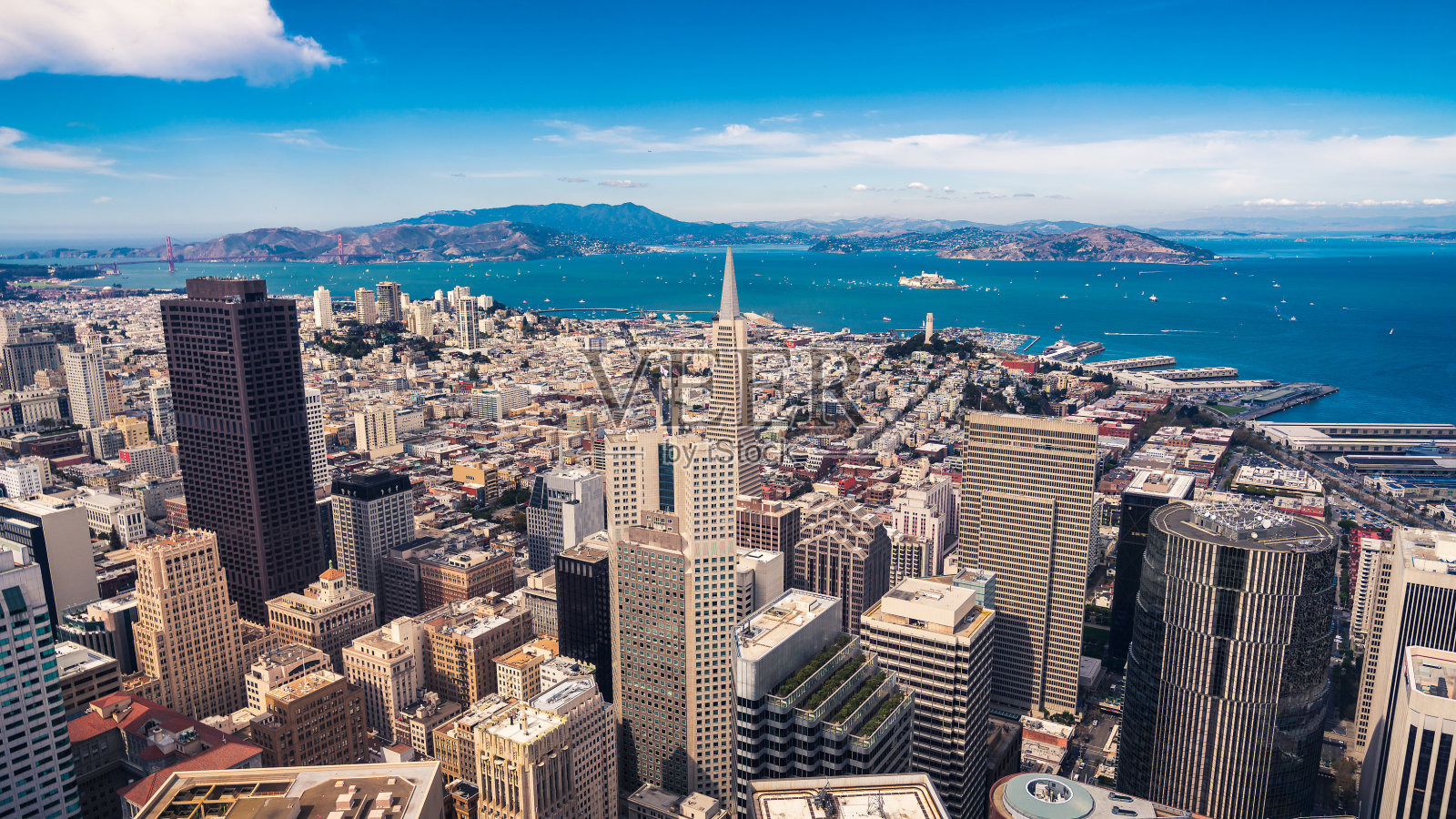 旧金山的空中城市景观照片摄影图片