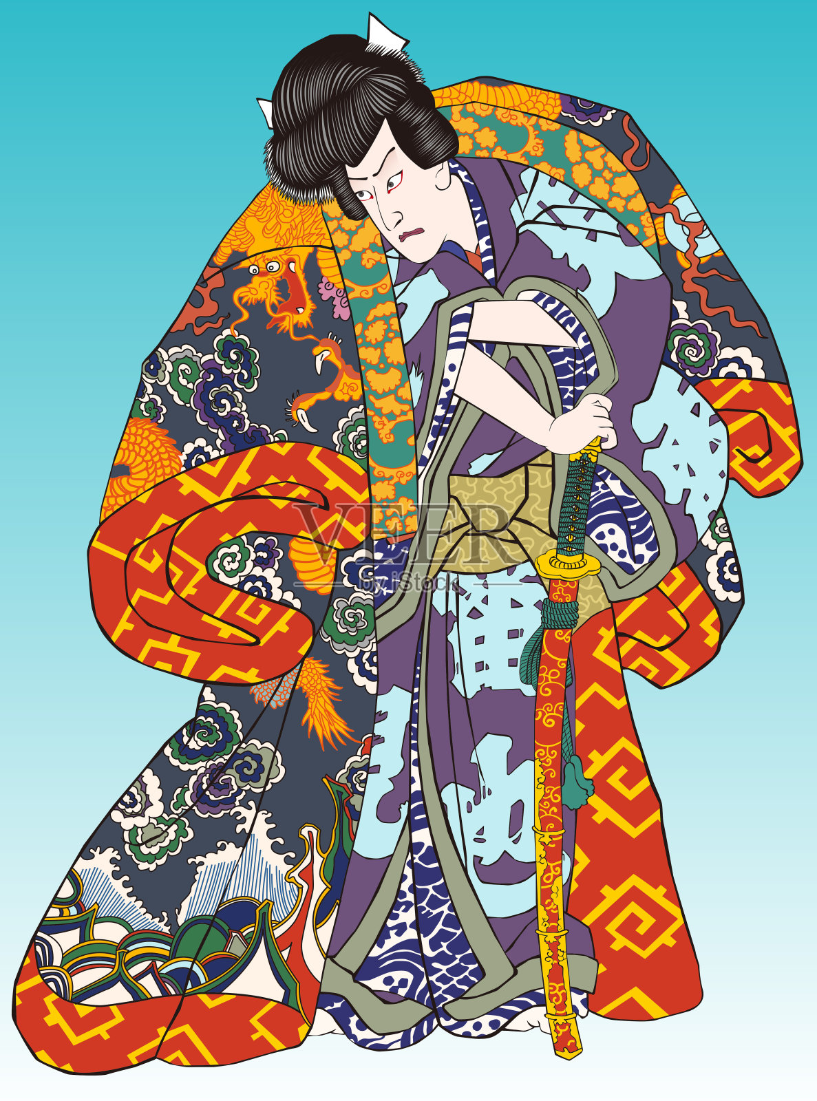 歌舞伎" zokusyu jiraiya "插画图片素材