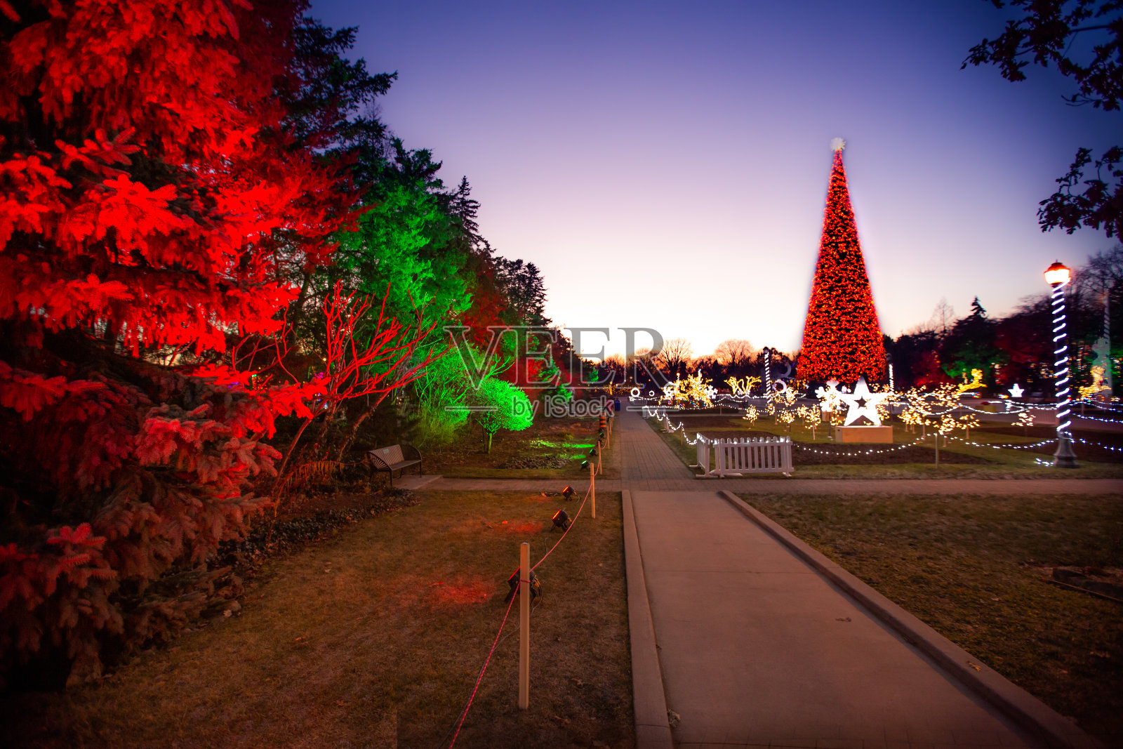温莎，安大略-圣诞展示在杰克逊公园照片摄影图片