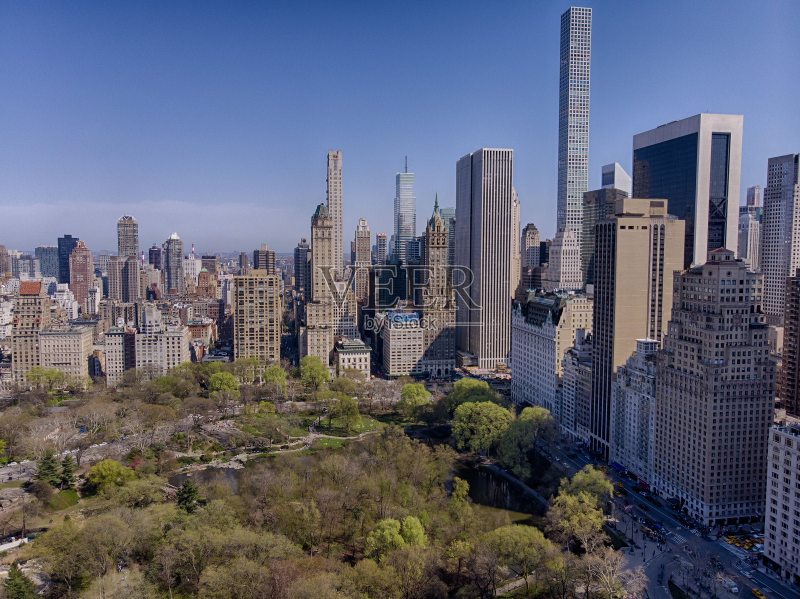 中央公园及建筑物鸟瞰图照片摄影图片