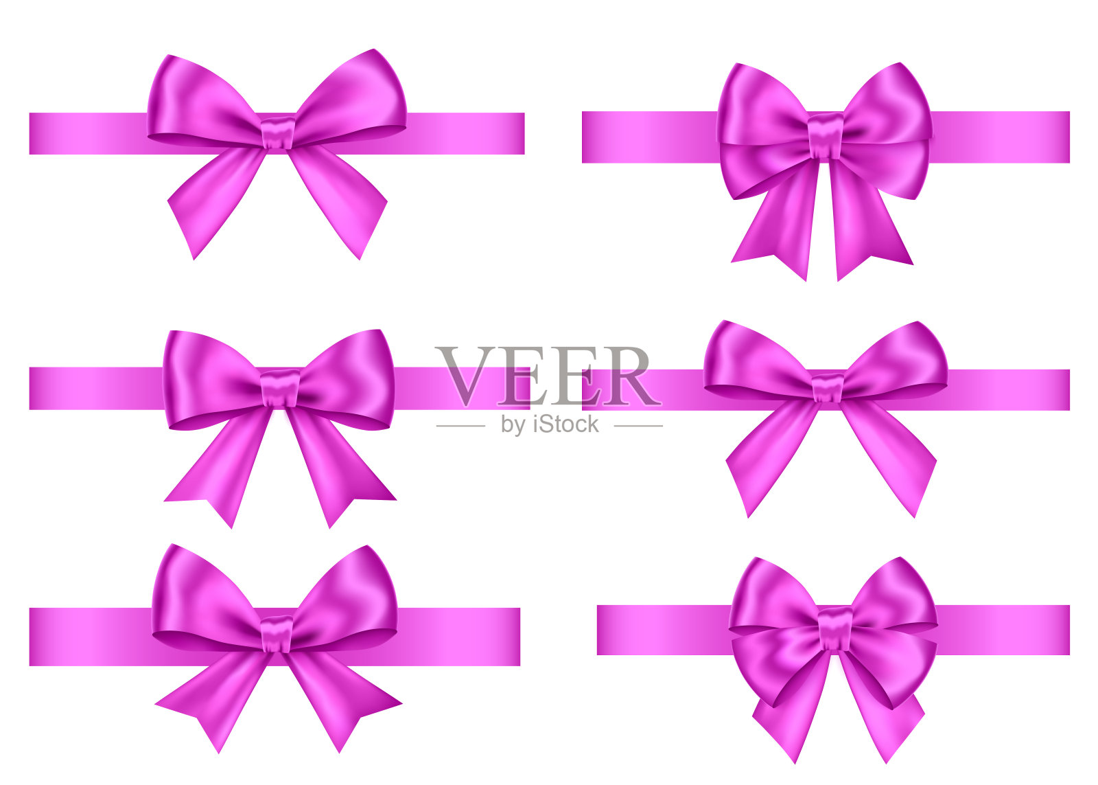紫色的礼物蝴蝶结为圣诞节，新年装饰。设计元素图片