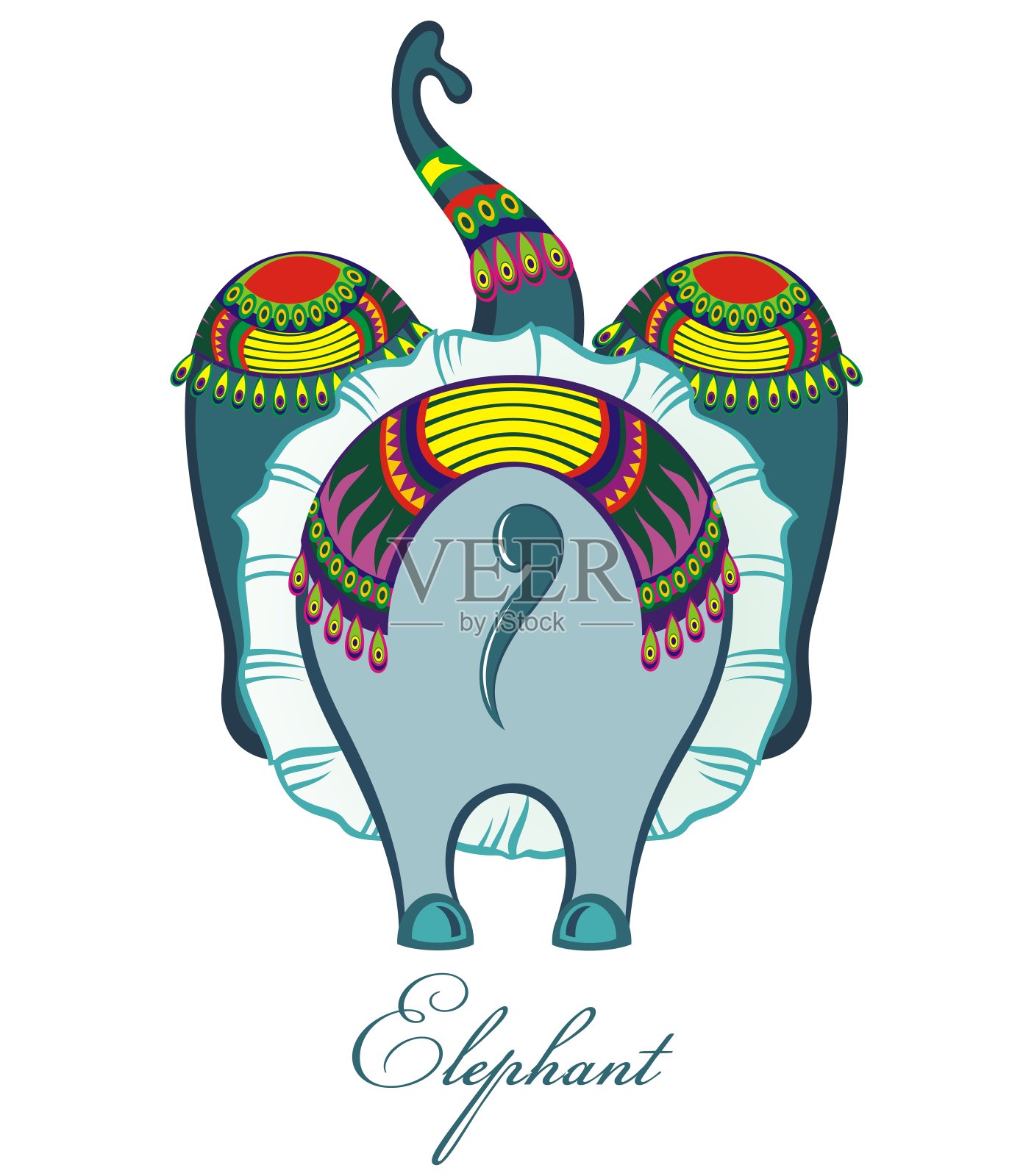 可爱的大象插画图片素材