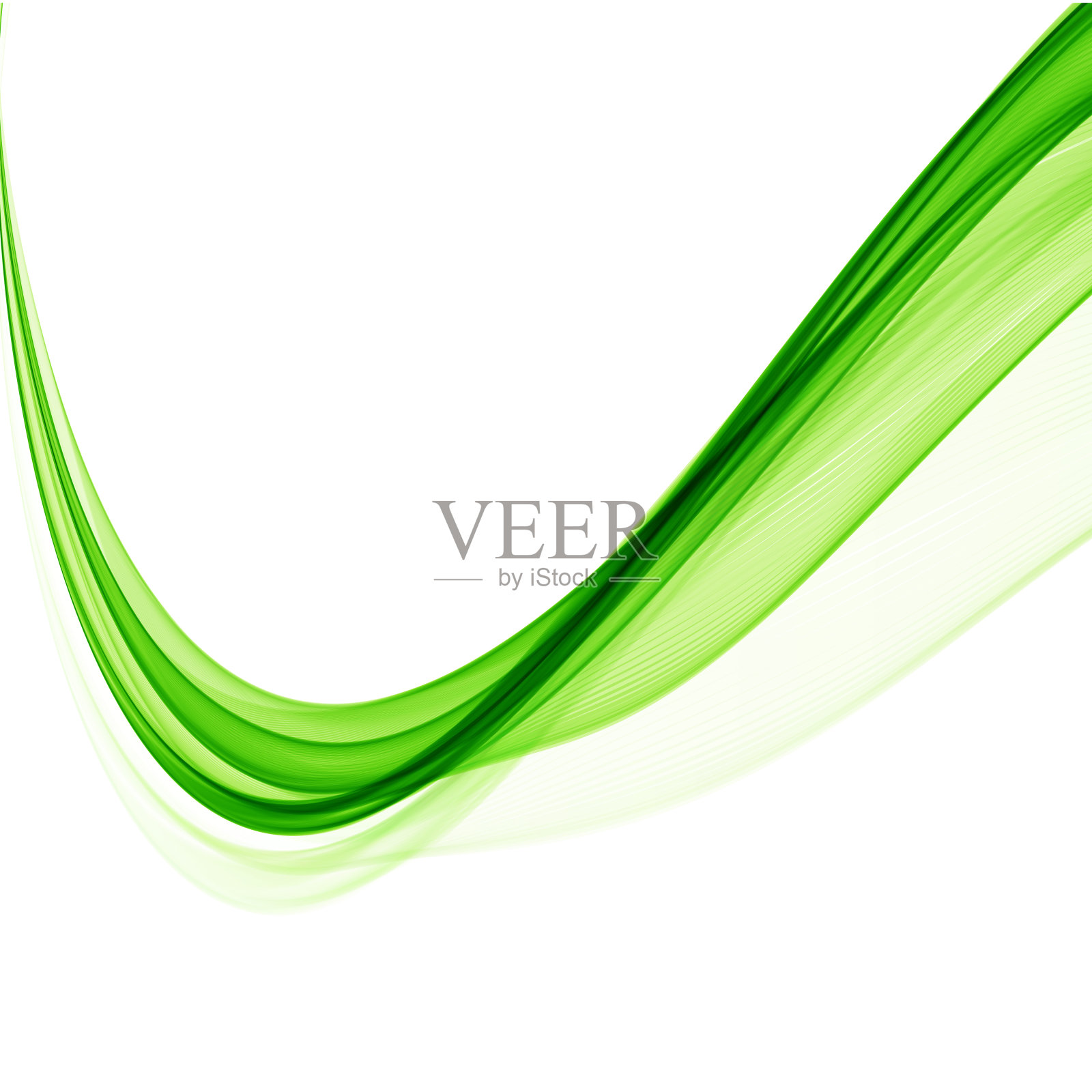 白色背景上的绿色抽象波浪插画图片素材