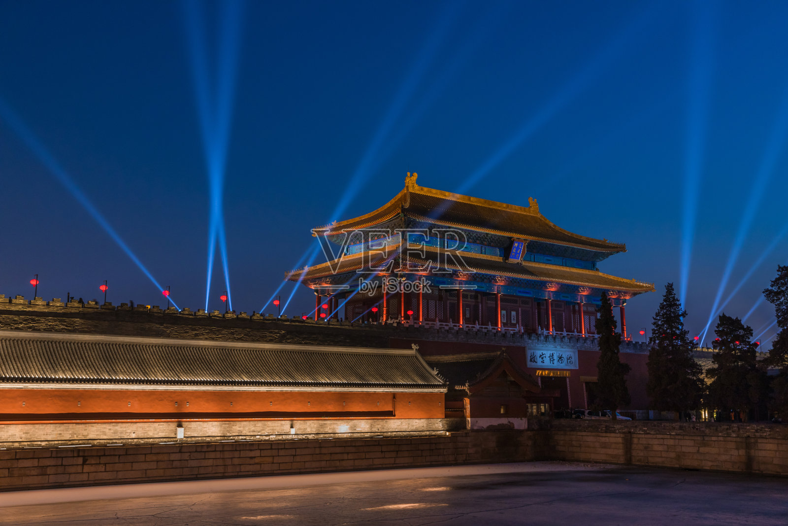 北京紫禁城夜景灯光照片摄影图片