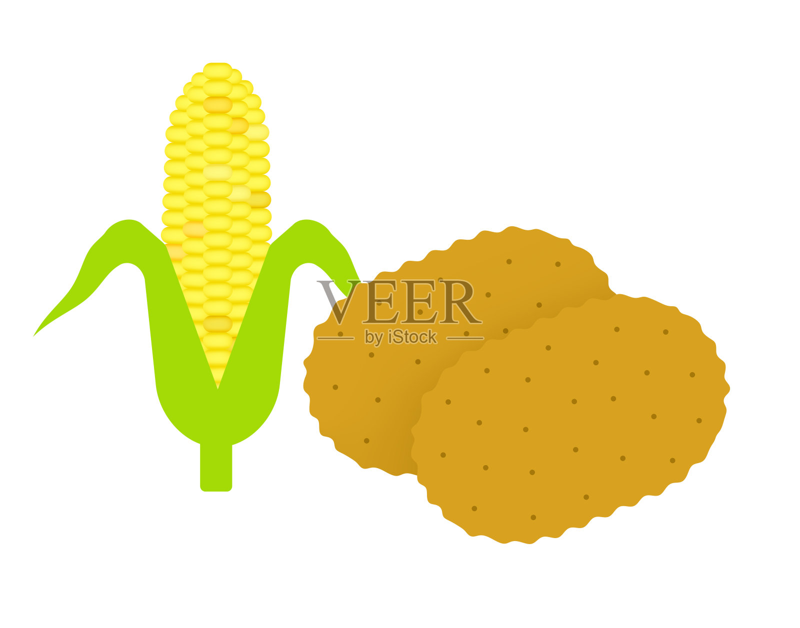 玉米炸丸子插画图片素材