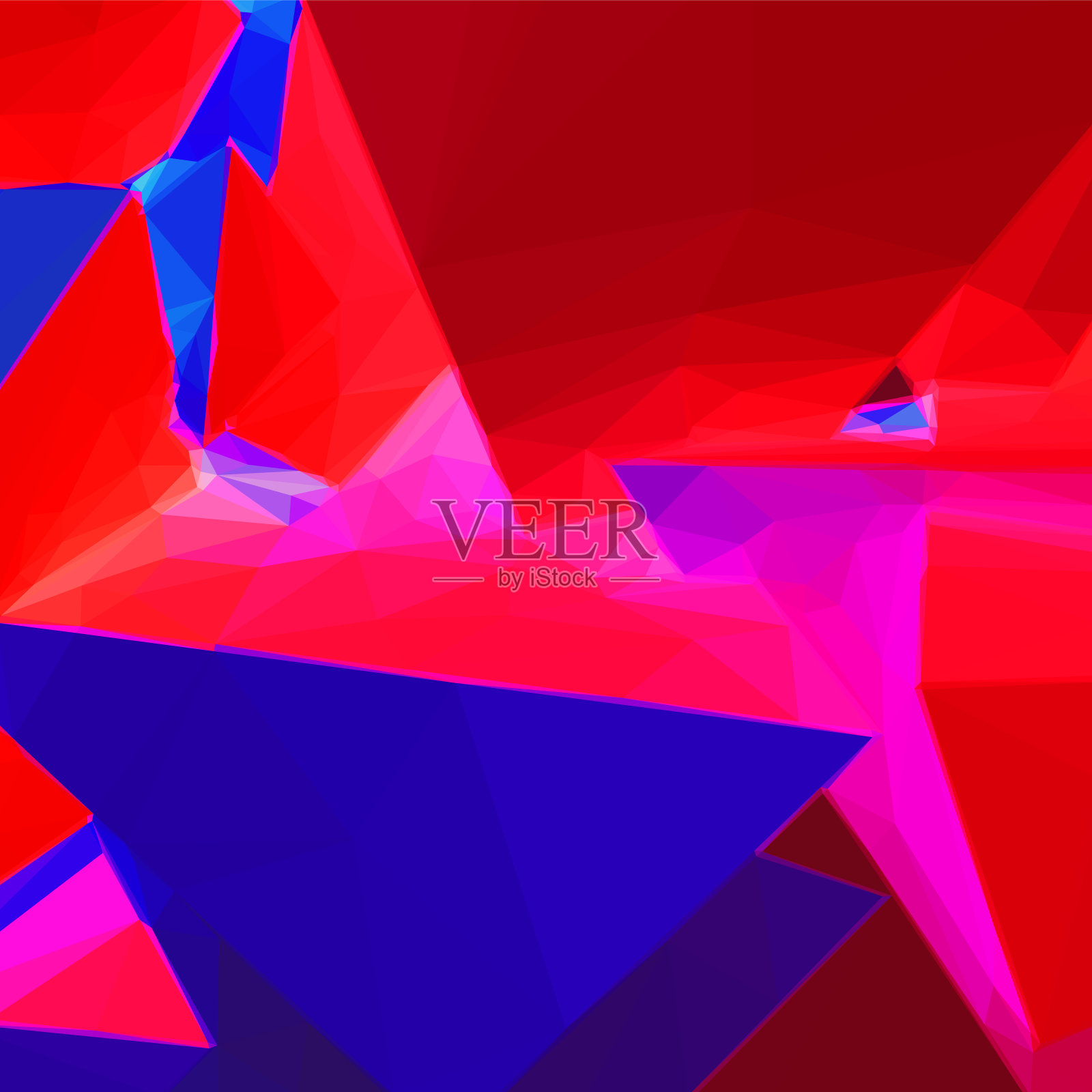 抽象矢量背景与蓝色和红色三角形形状插画图片素材