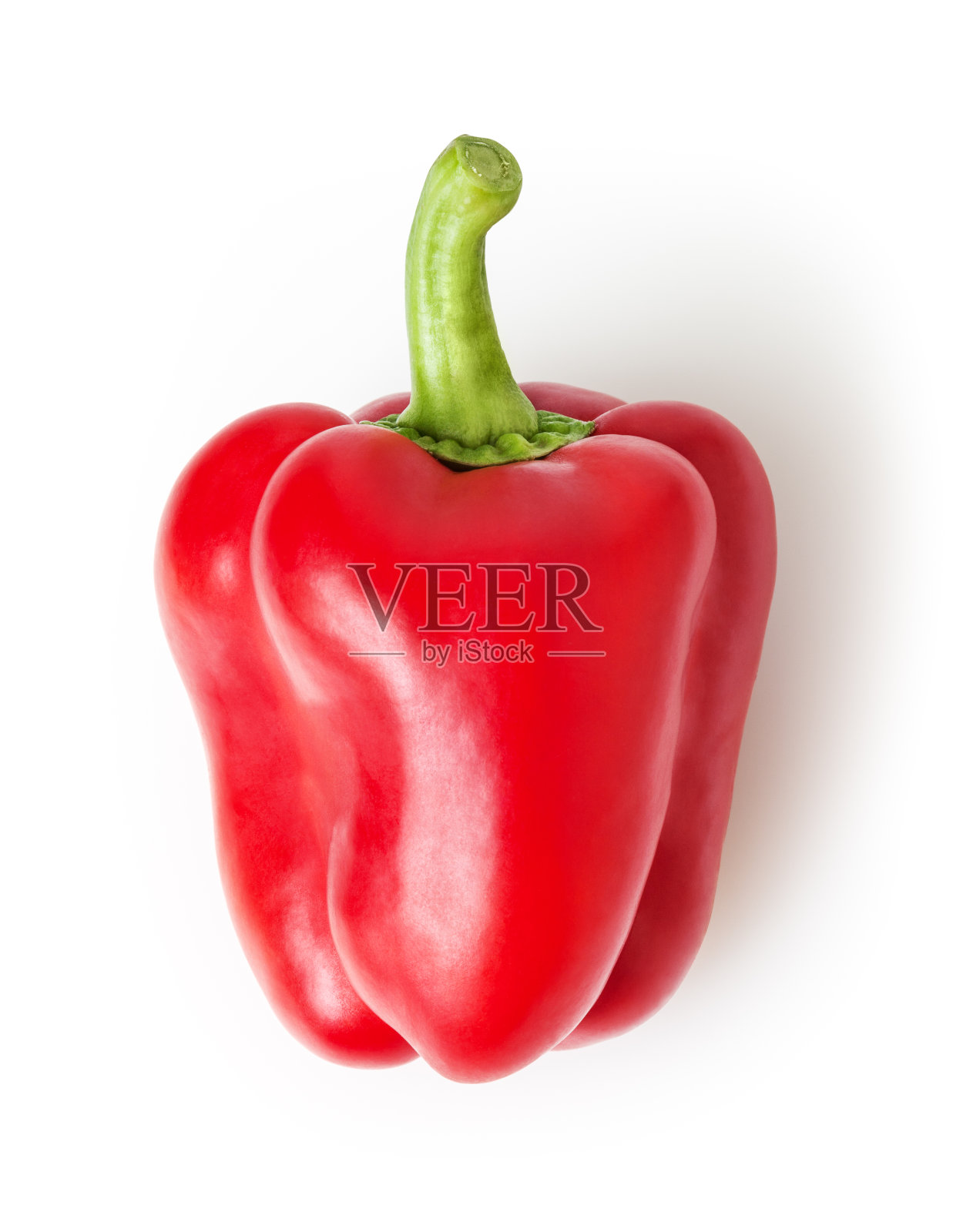 鲜红的甜椒，分离于白色背景上照片摄影图片