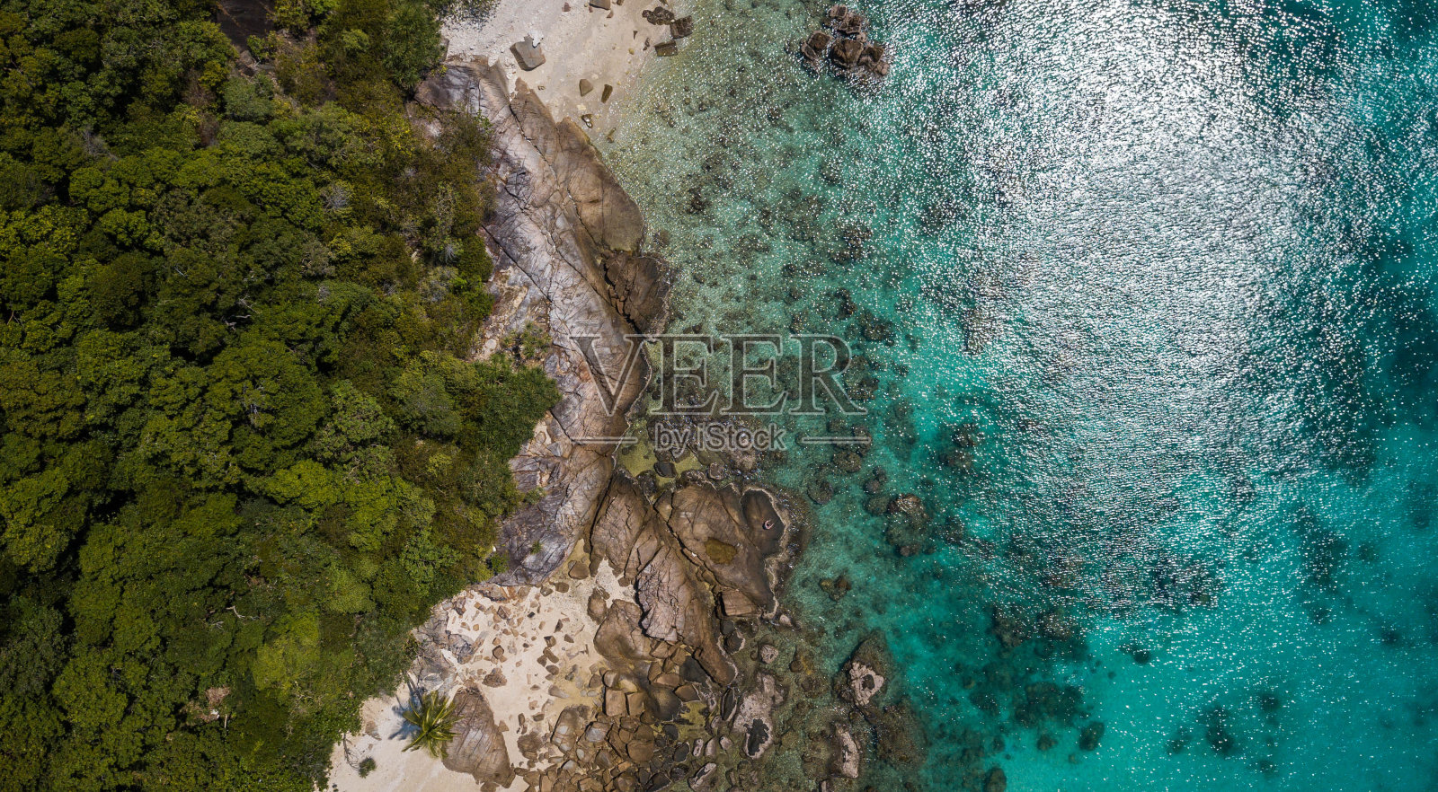 Perhentian岛、马来西亚。天堂般的热带海滩的美丽鸟瞰图照片摄影图片