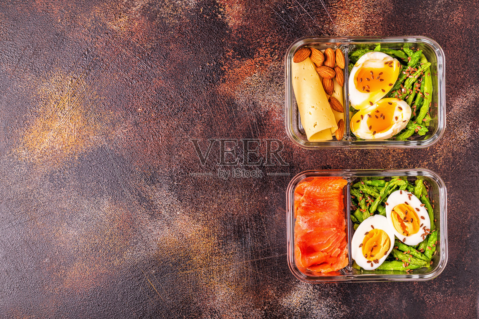 健康均衡午餐盒，生酮饮食午餐照片摄影图片