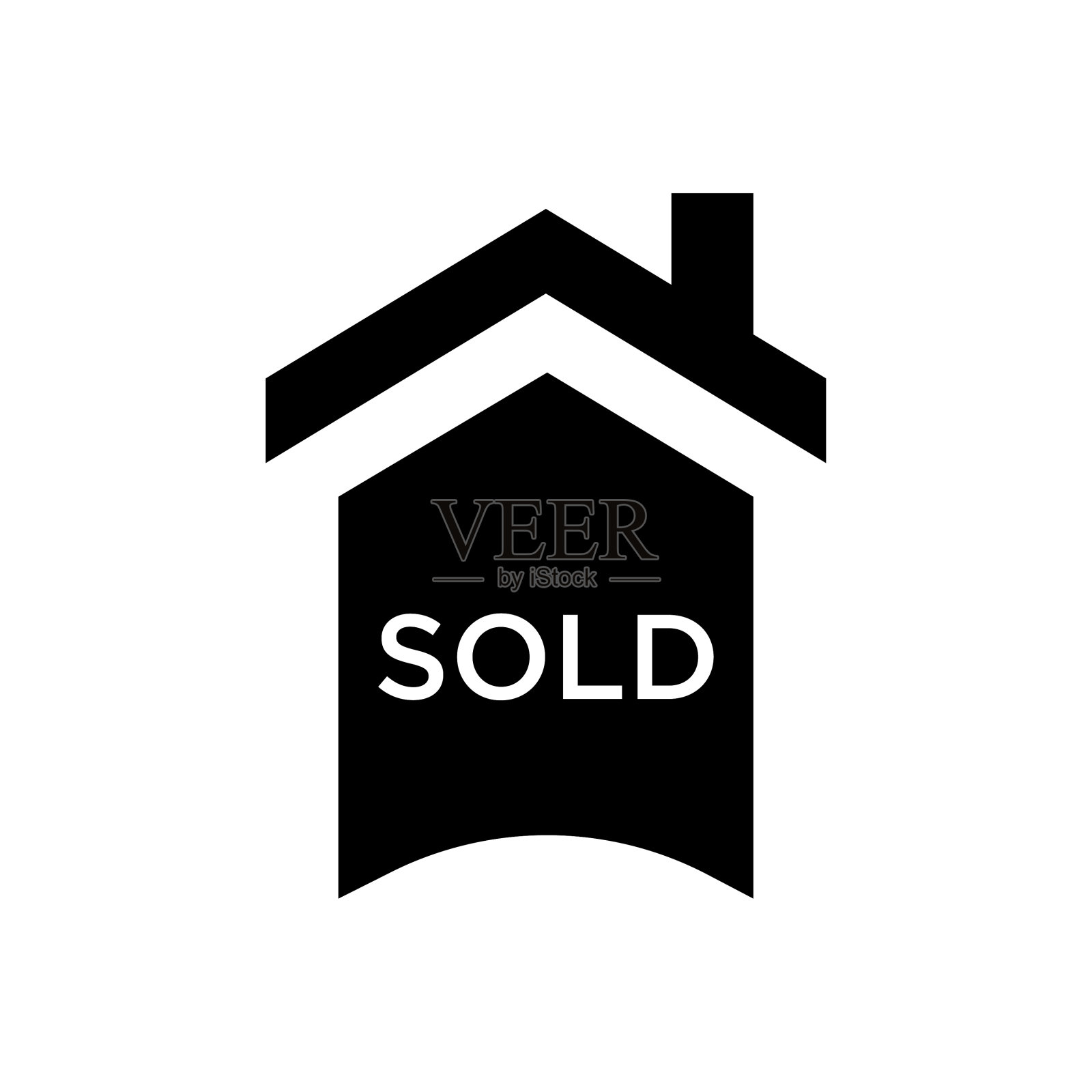 房屋出售标志图标矢量黑色字形房屋出售标志设计元素图片
