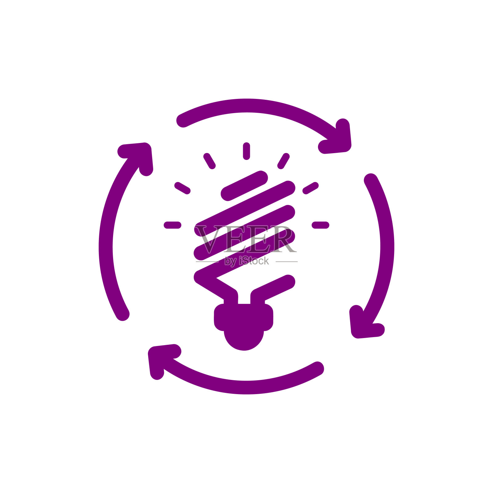 创意点子，商业点子，灯泡，灯泡，创意点子解决方案紫色图标图标素材