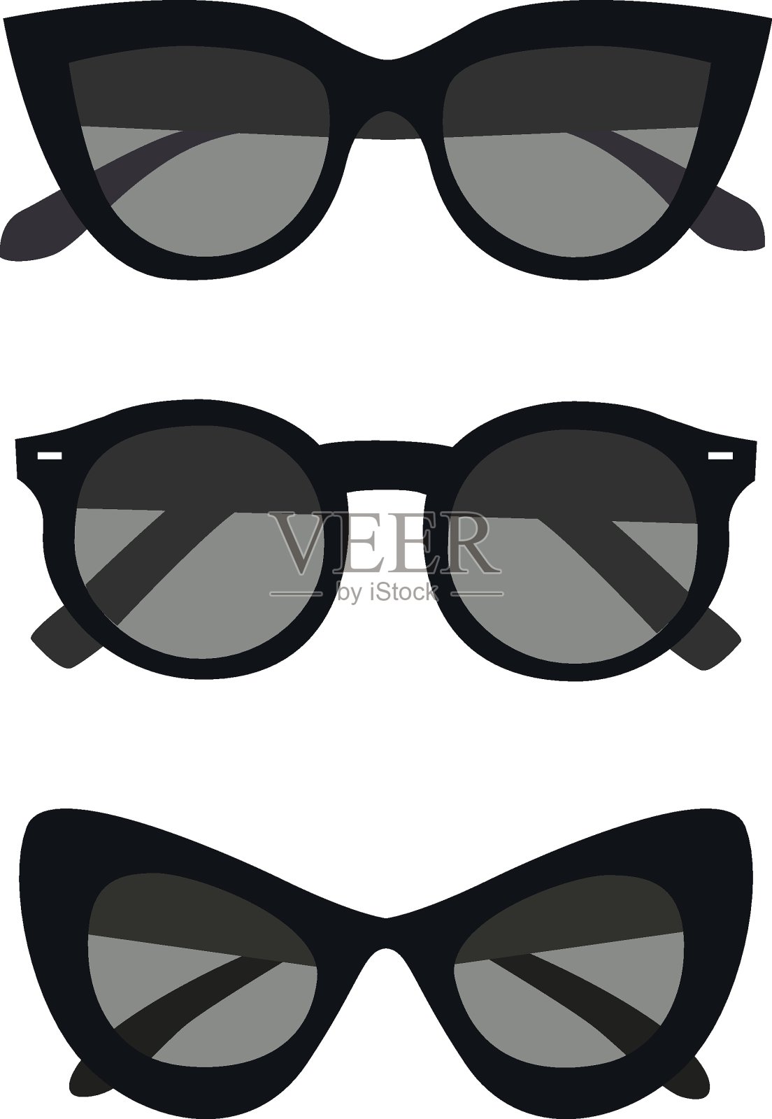 Collection of sunglasses icons插画图片素材