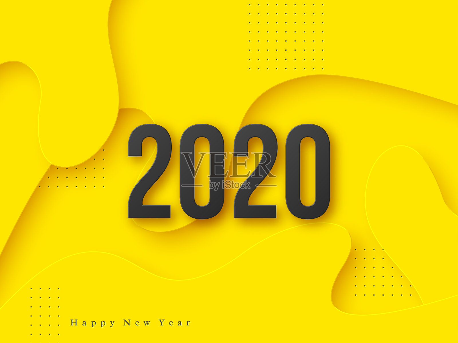 2020年3d新年矢量插画。插画图片素材