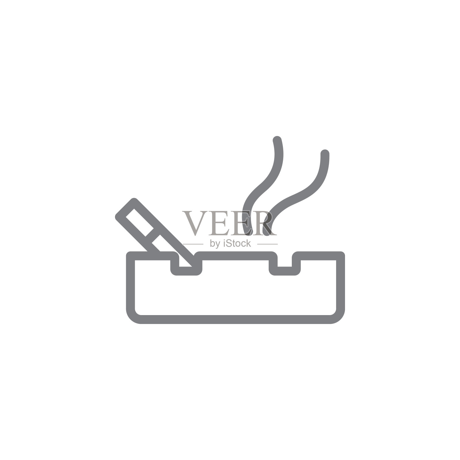 吸烟烟灰缸轮廓图标。吸烟活动元素插画图标。符号和符号可以用于网页，标志，手机应用程序，UI，用户体验插画图片素材