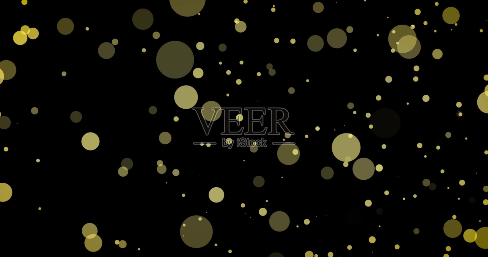 金色的五彩纸屑和散景灯映衬着黑色的圣诞快乐背景。插画图片素材