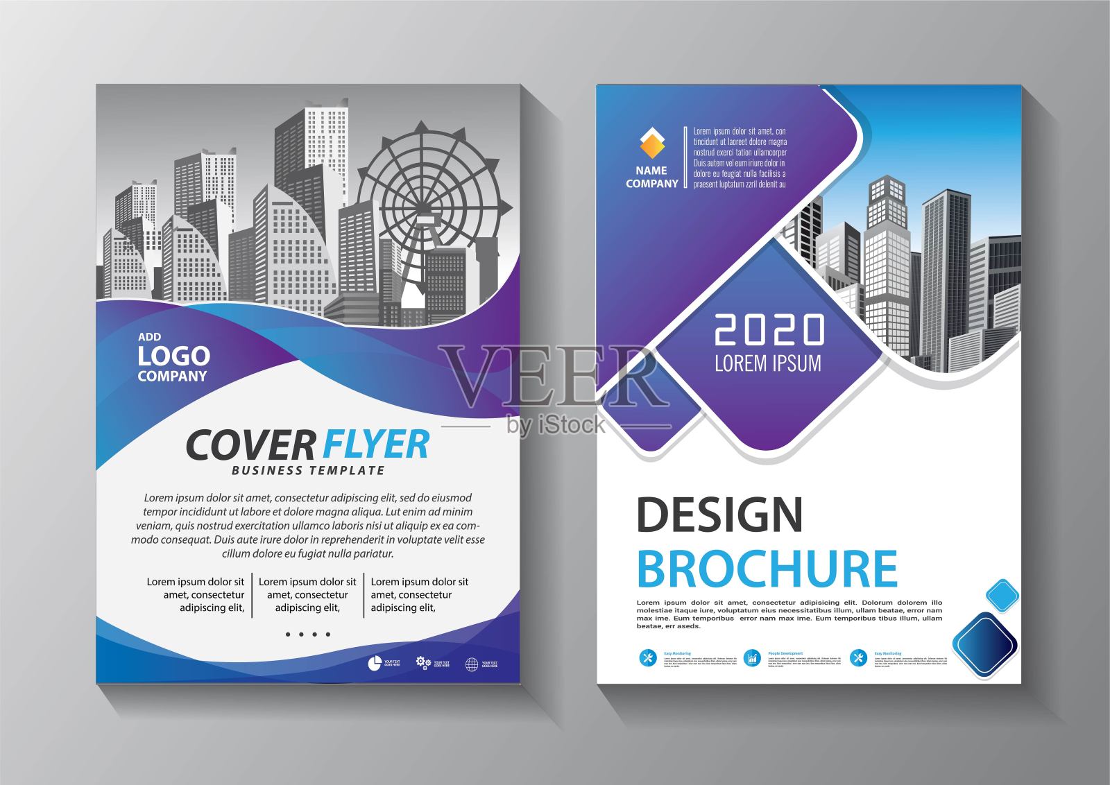 宣传册设计，封面现代布局，年度报告，海报，传单在A4彩色三角形，几何形状的技术，科学，市场与光背景设计模板素材