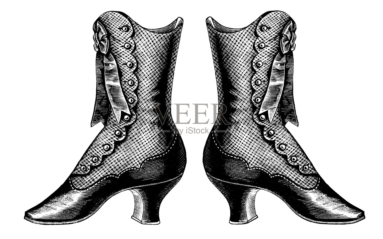 维多利亚复古靴插图插画图片素材